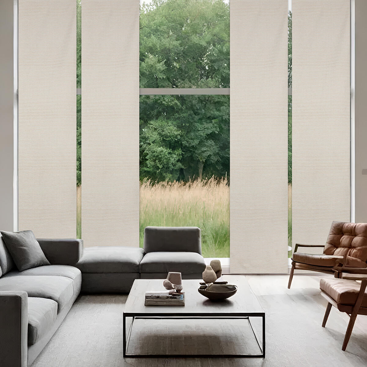 Pannello giapponese Izoa beige naturale 60x280 cm - 2