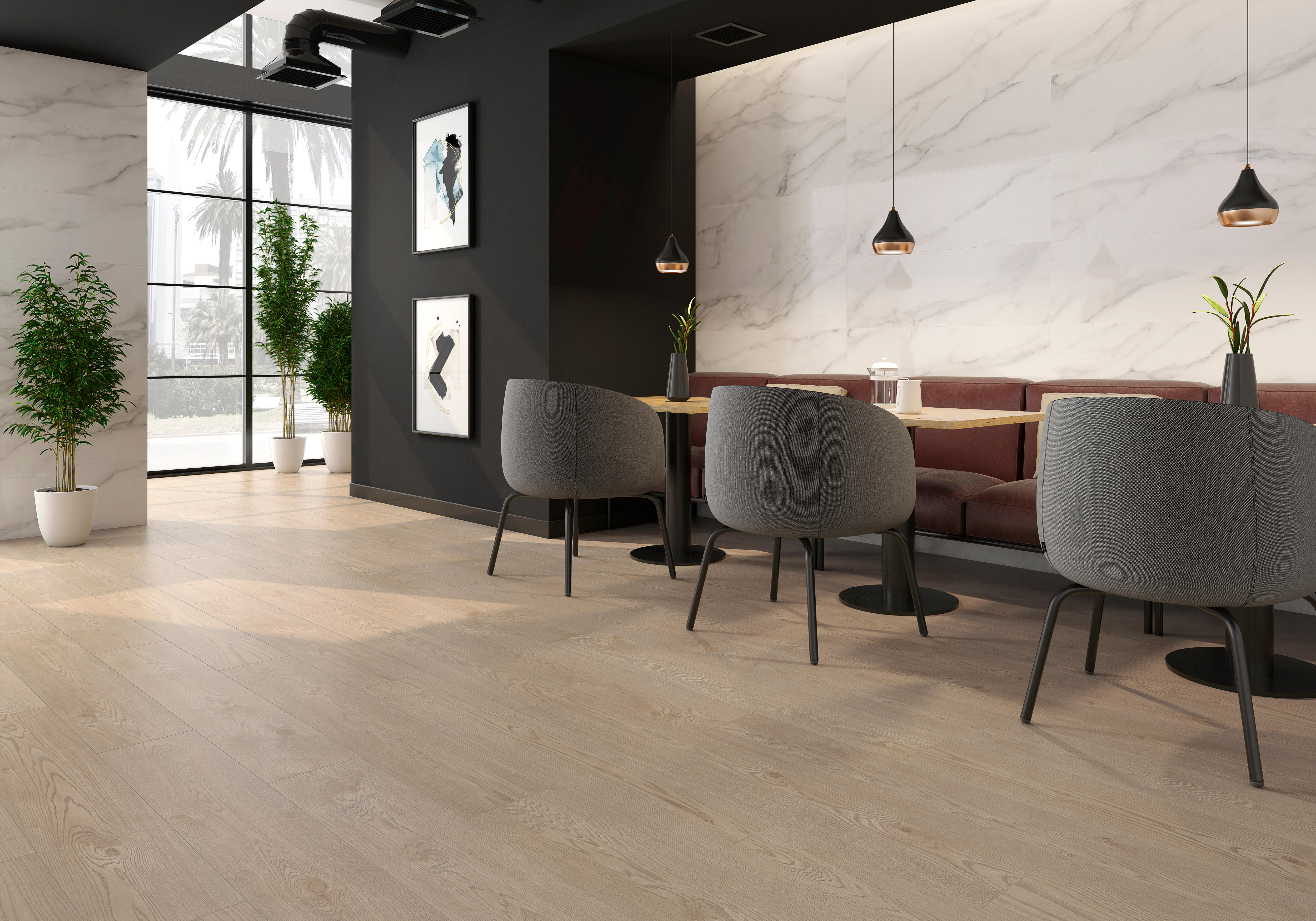 Suelo porcelánico robur efecto madera natural 24.8x150 cm c1 saloni