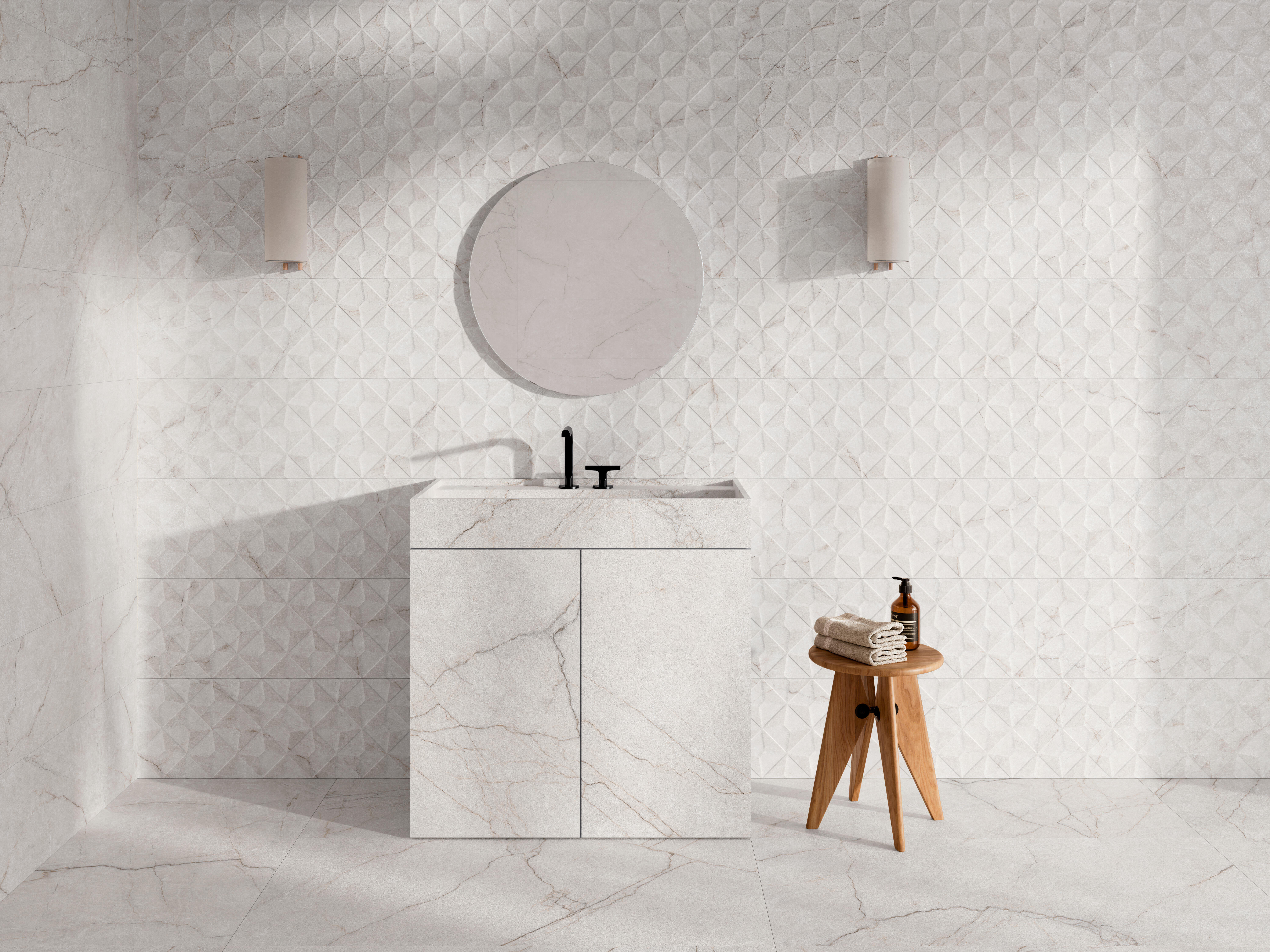 Azulejo cerámico class efecto mármol blanco 90x90 cm