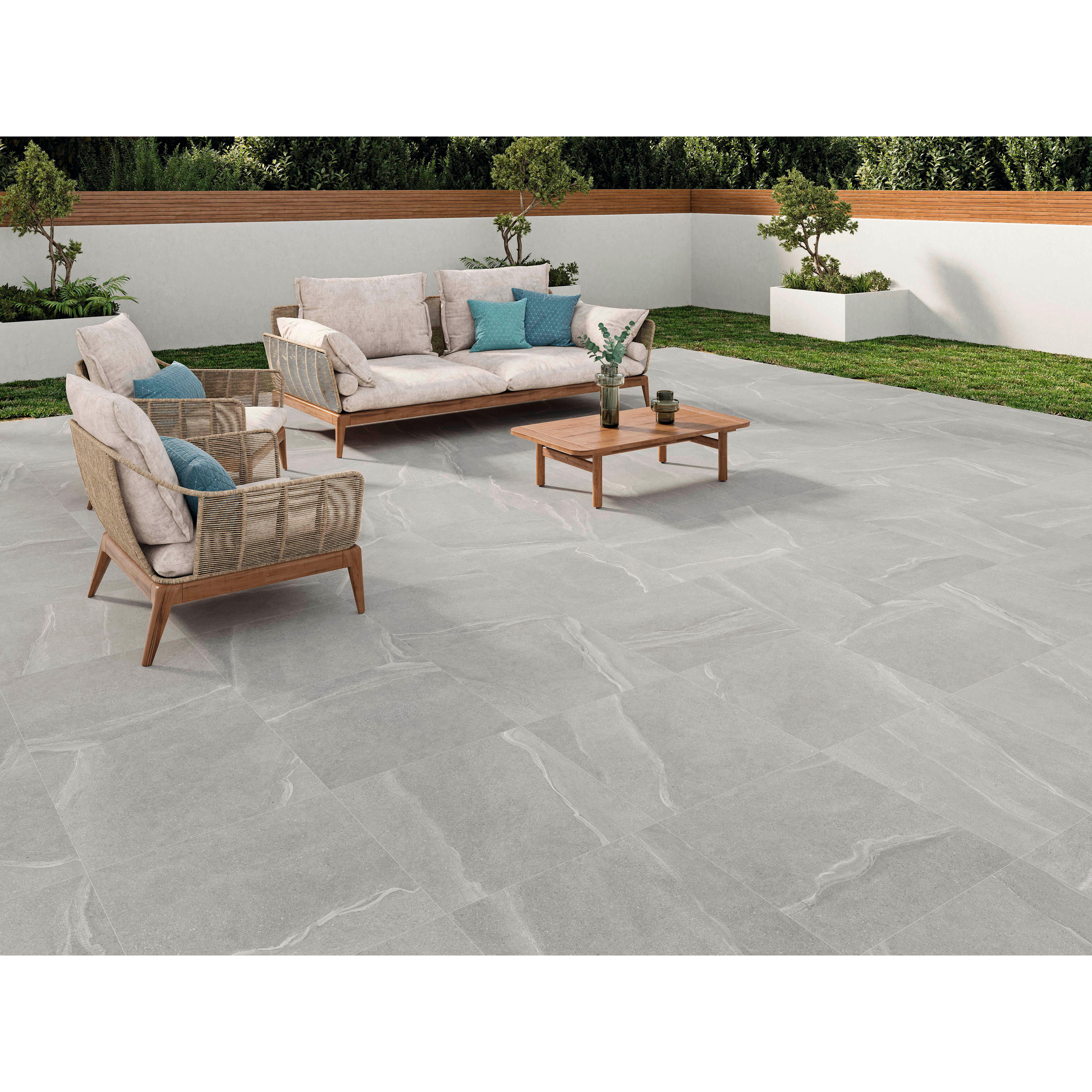 BALDOSA EXTERIOR PORCELÁNICO 60X60CM AUSTIN GREY - 2