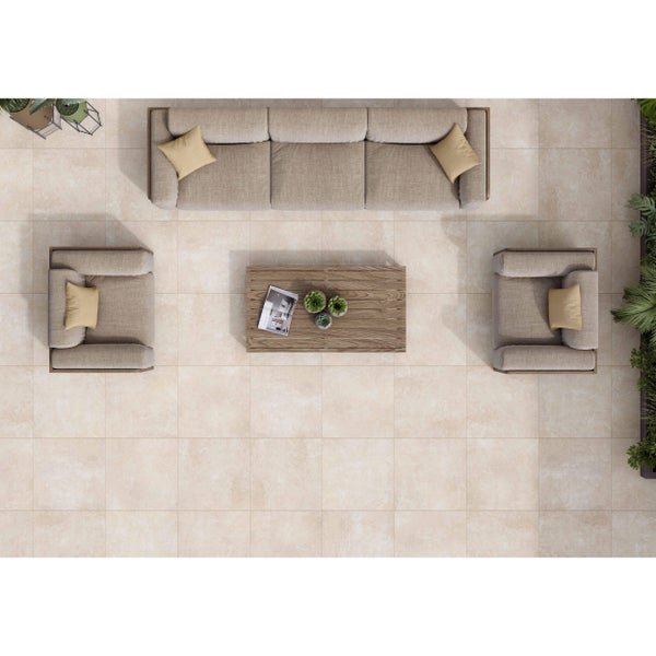 BALDOSA EXTERIOR PORCELÁNICO 60X60CM MARRACHI IVORY