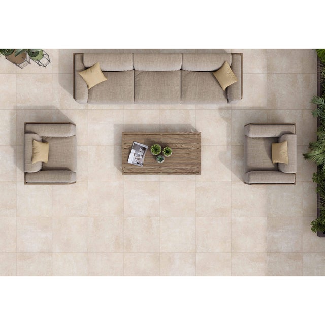 BALDOSA EXTERIOR PORCELÁNICO 60X60CM MARRACHI IVORY