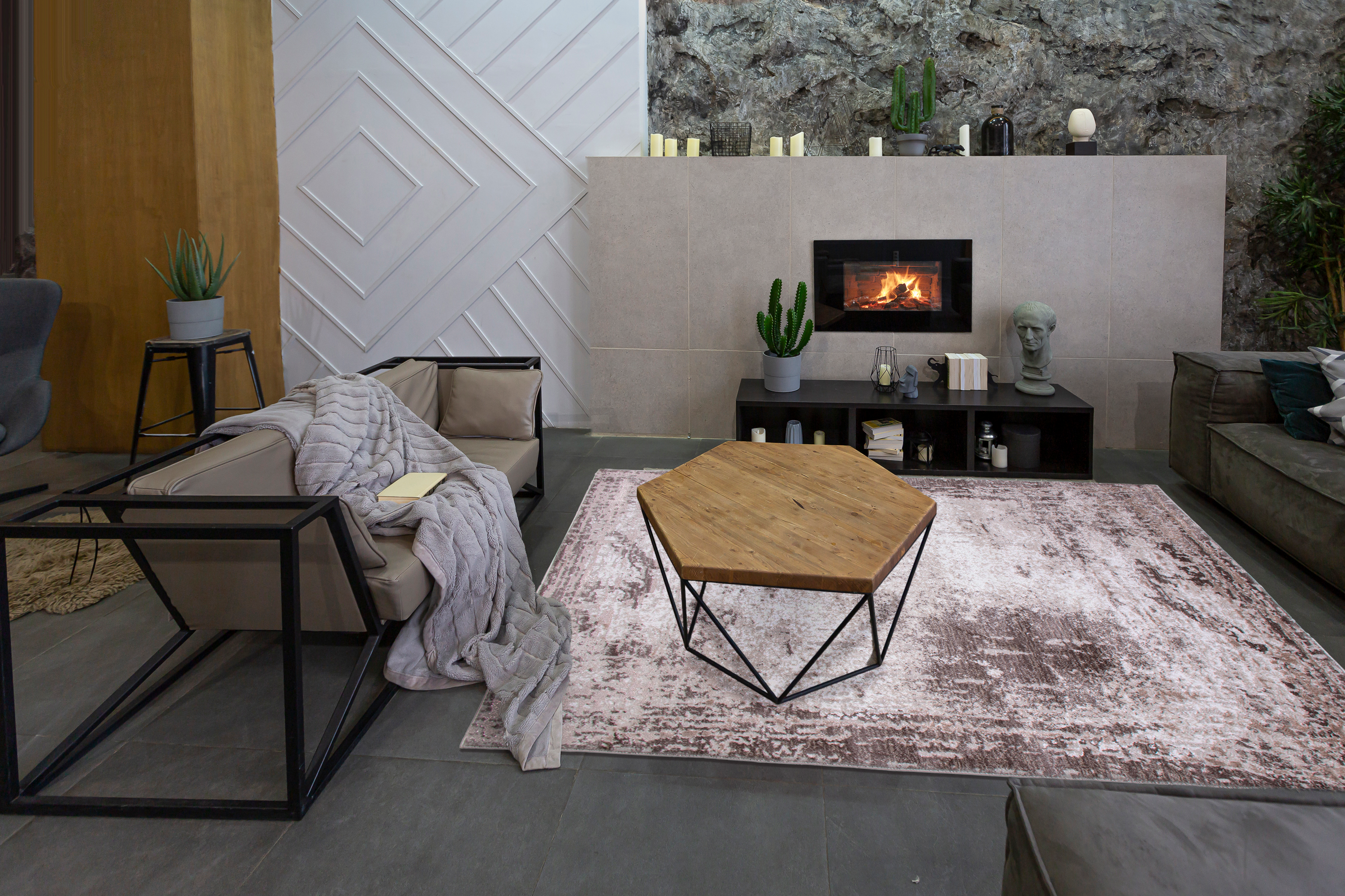 Dywan Pacyfik przecierany brązowy 160 x 230 cm - Leroy Merlin