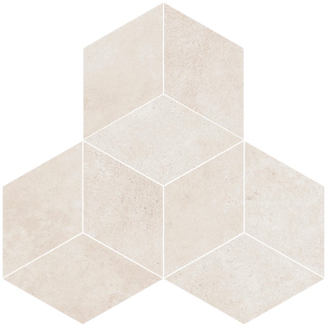 Piastrella Mosaico in gres porcellanato CONTINENTAL bianco opaco L 40 x L 40cm x Sp. 9 mm, 7 pezzi