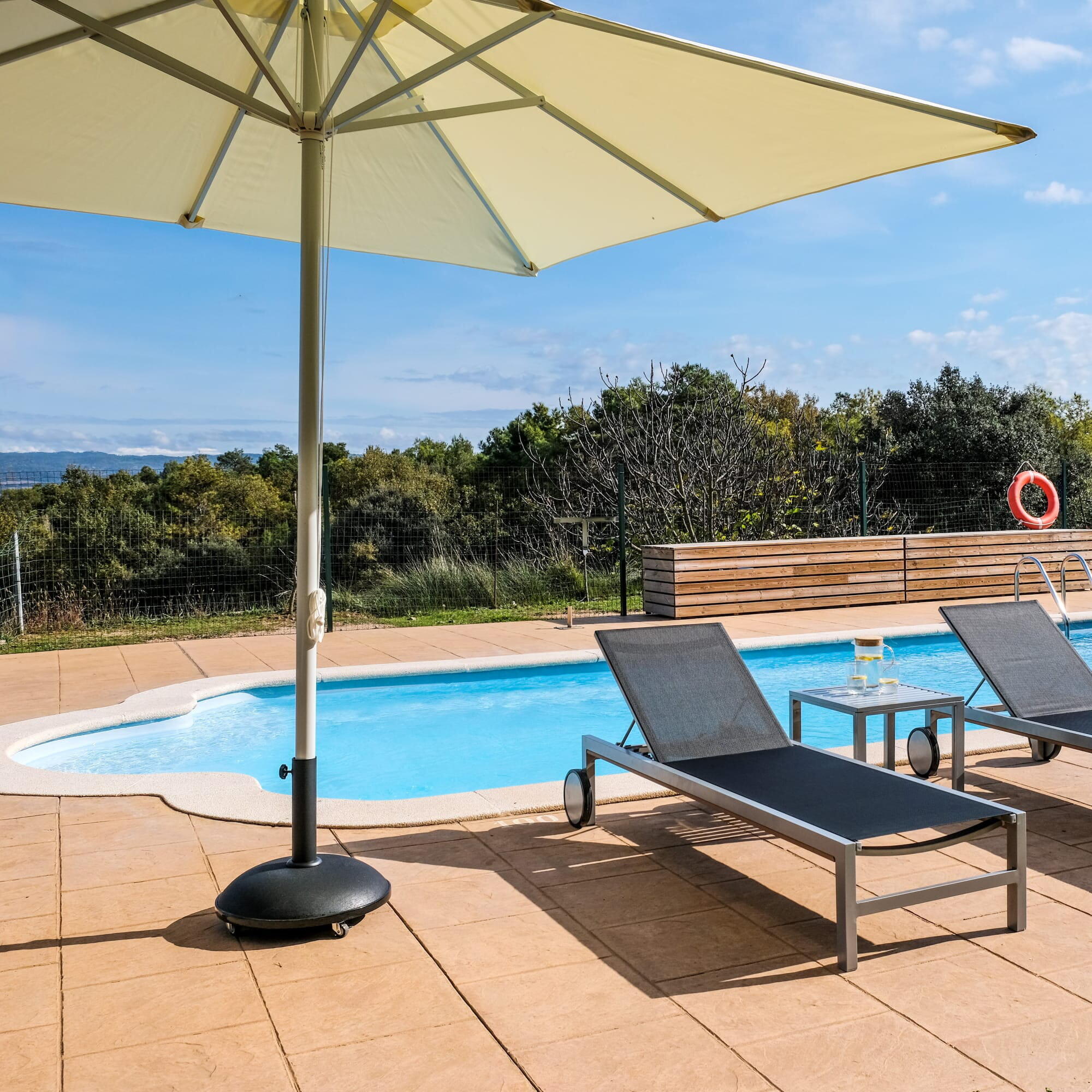 Parasol de mástil central cuadrado de aluminio RESOL A3 beige 200 cm - 5