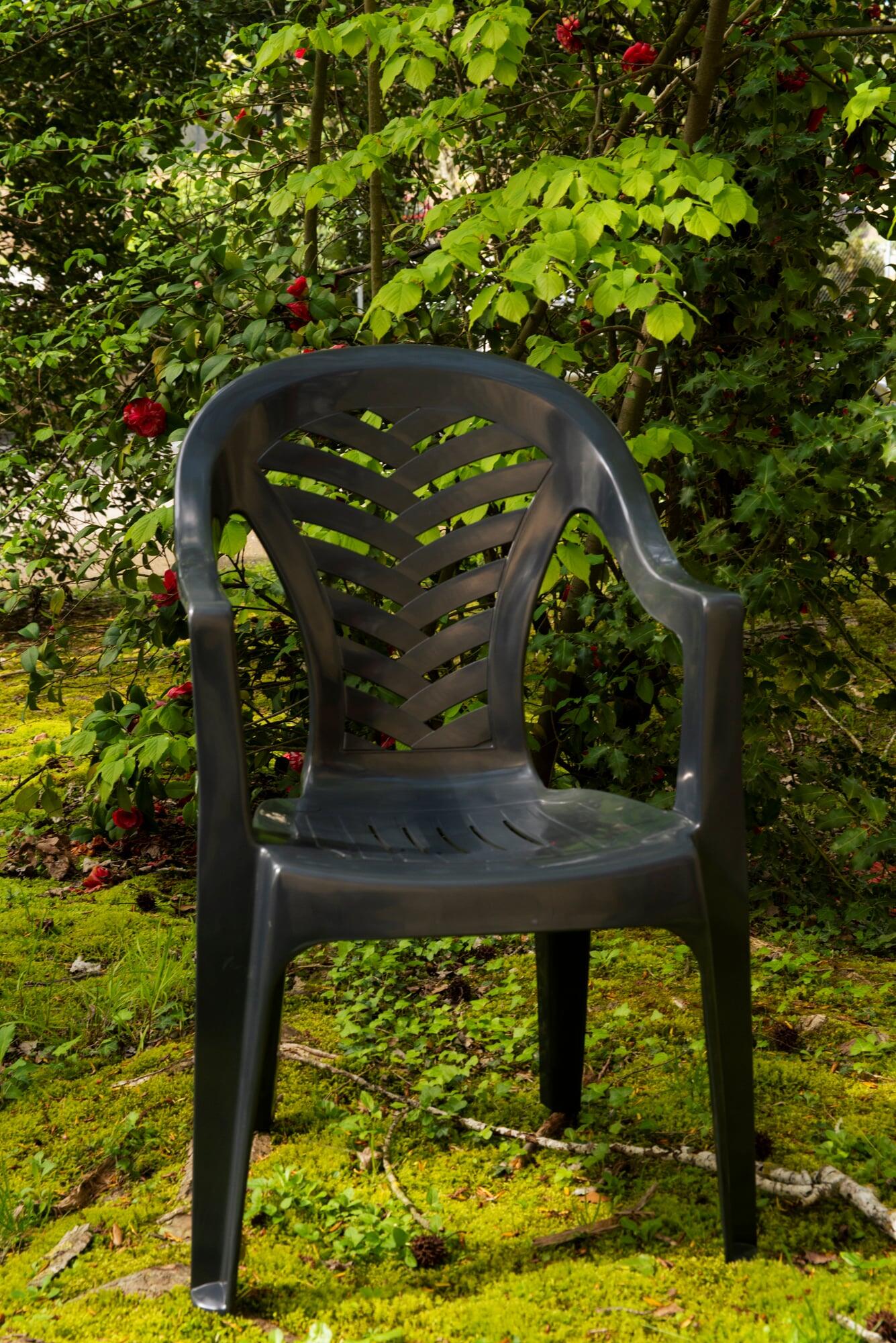 Silla de jardín de polipropileno reciclado Palma beige - 3