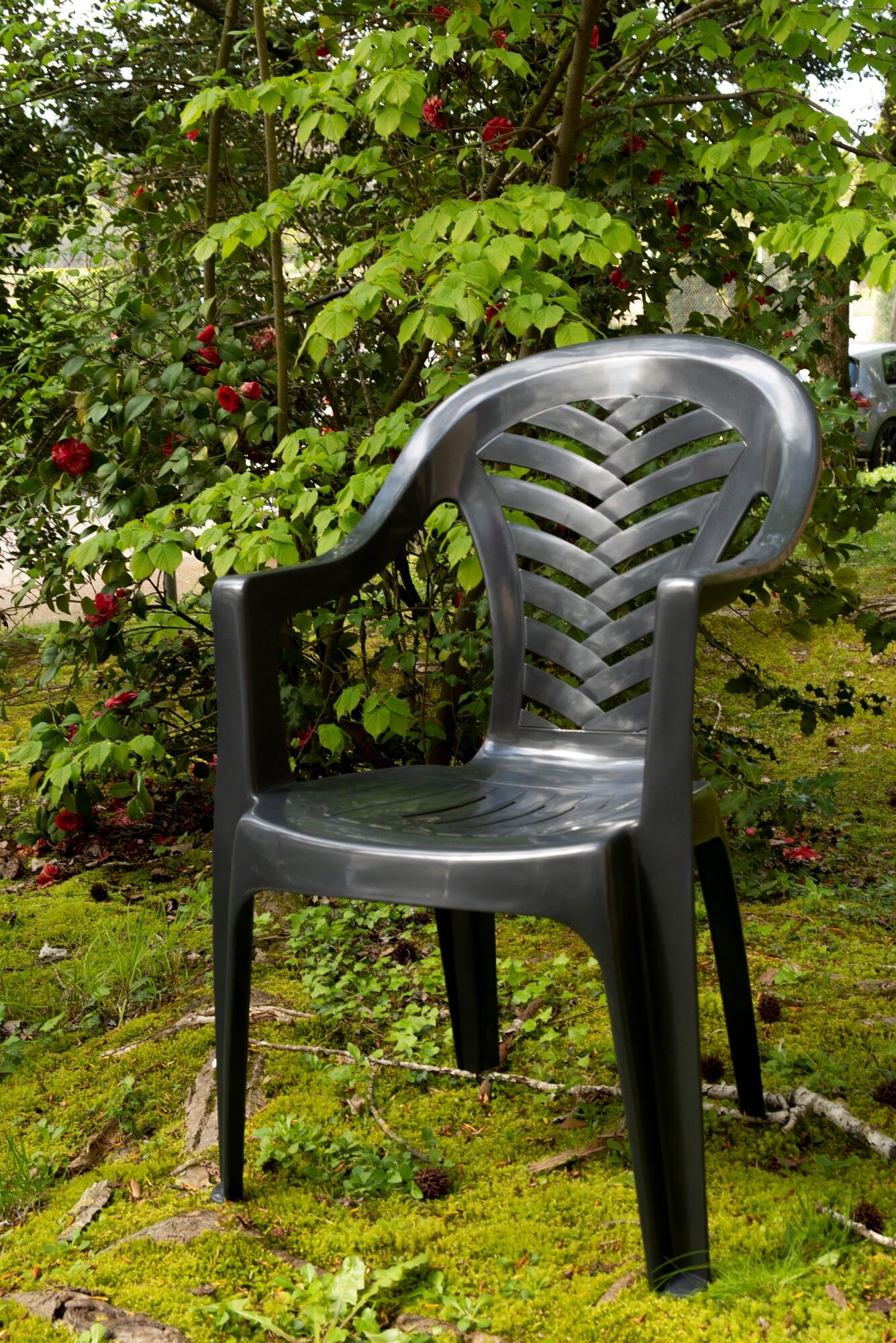 Silla de jardín de polipropileno reciclado Palma beige - 2