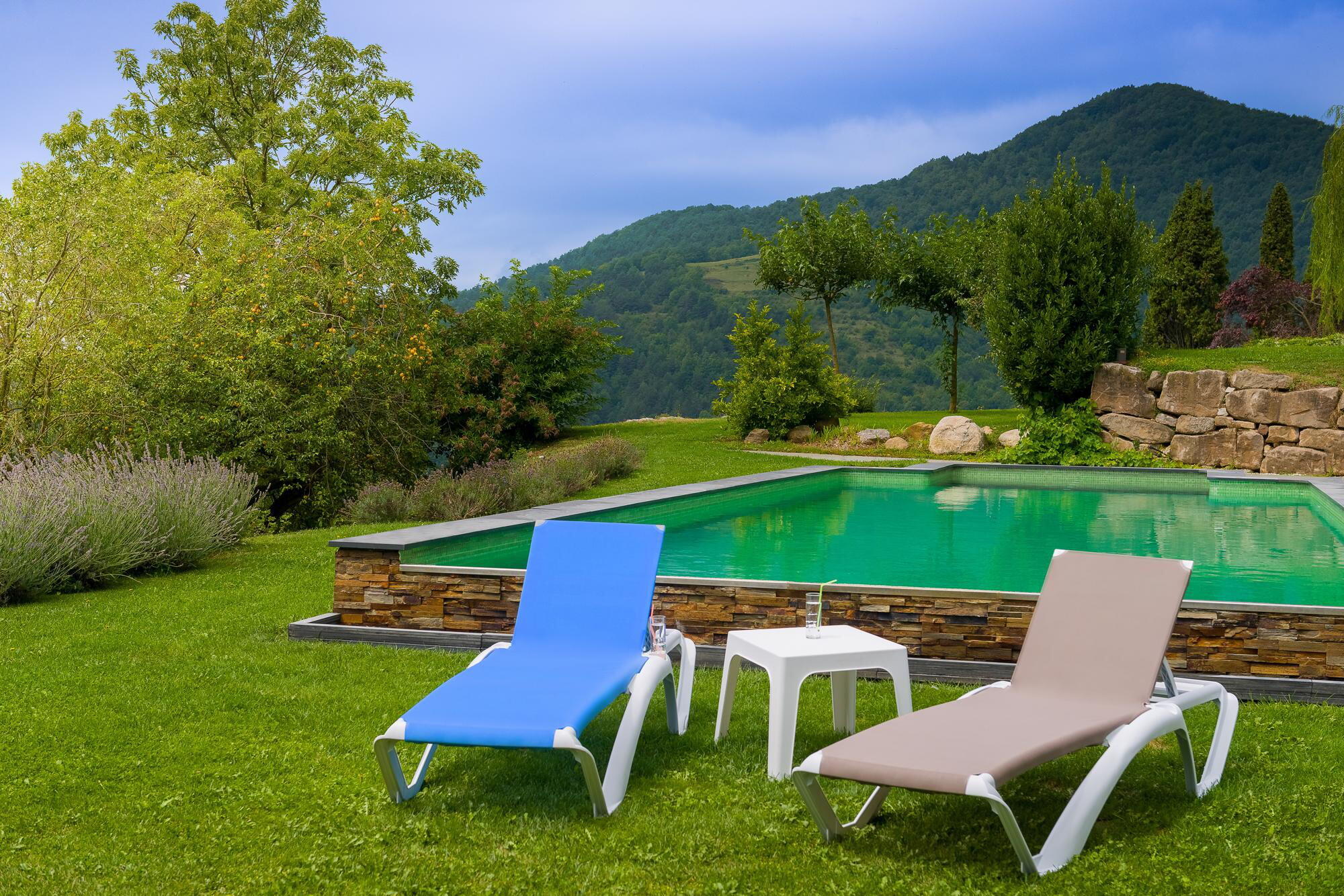 Tumbona de jardín Acqua de resina inyectada blanco, azul 73x35x190 cm - 4