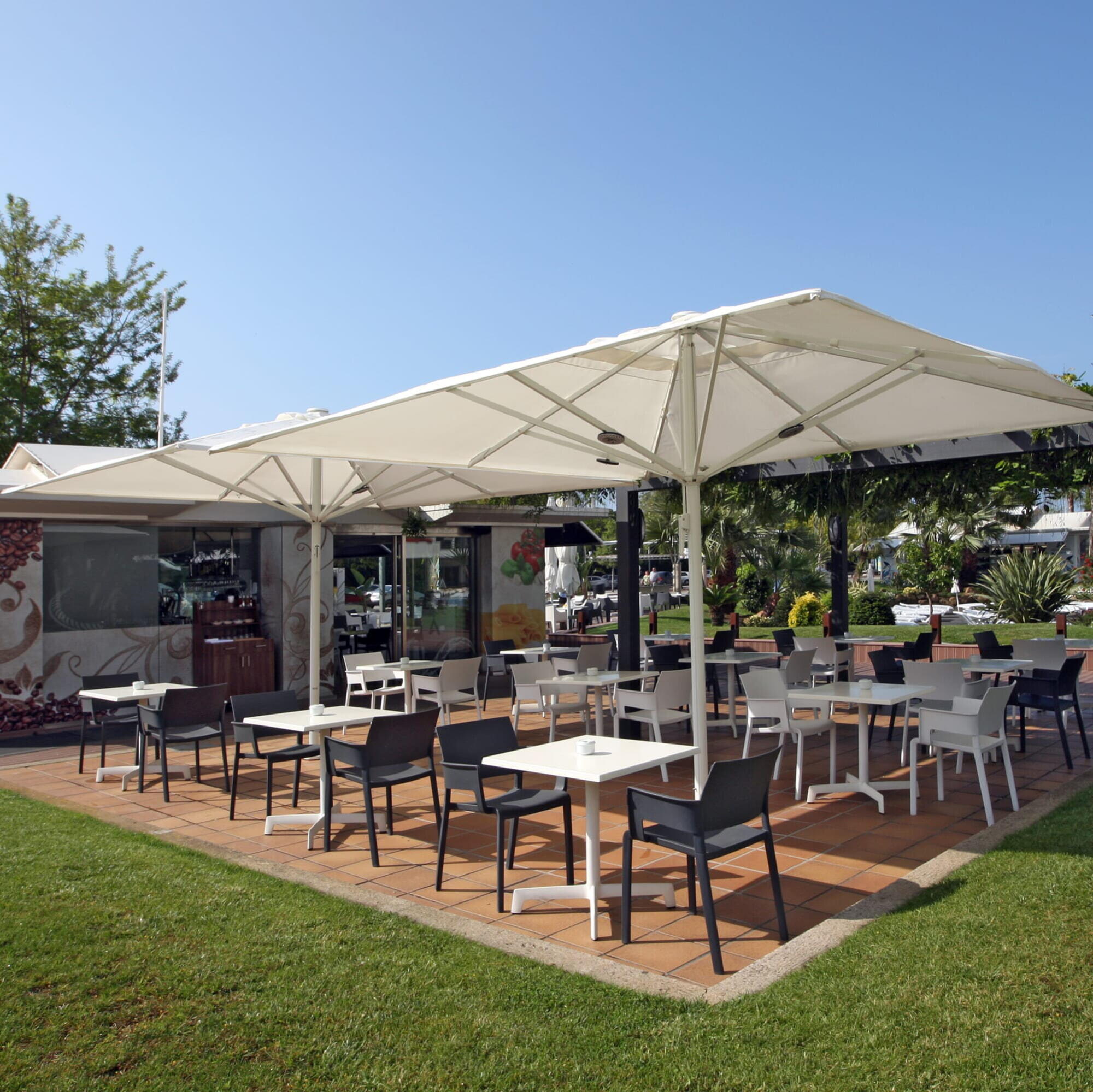Parasol de mástil central cuadrado de aluminio RESOL A3 beige 200 cm - 3