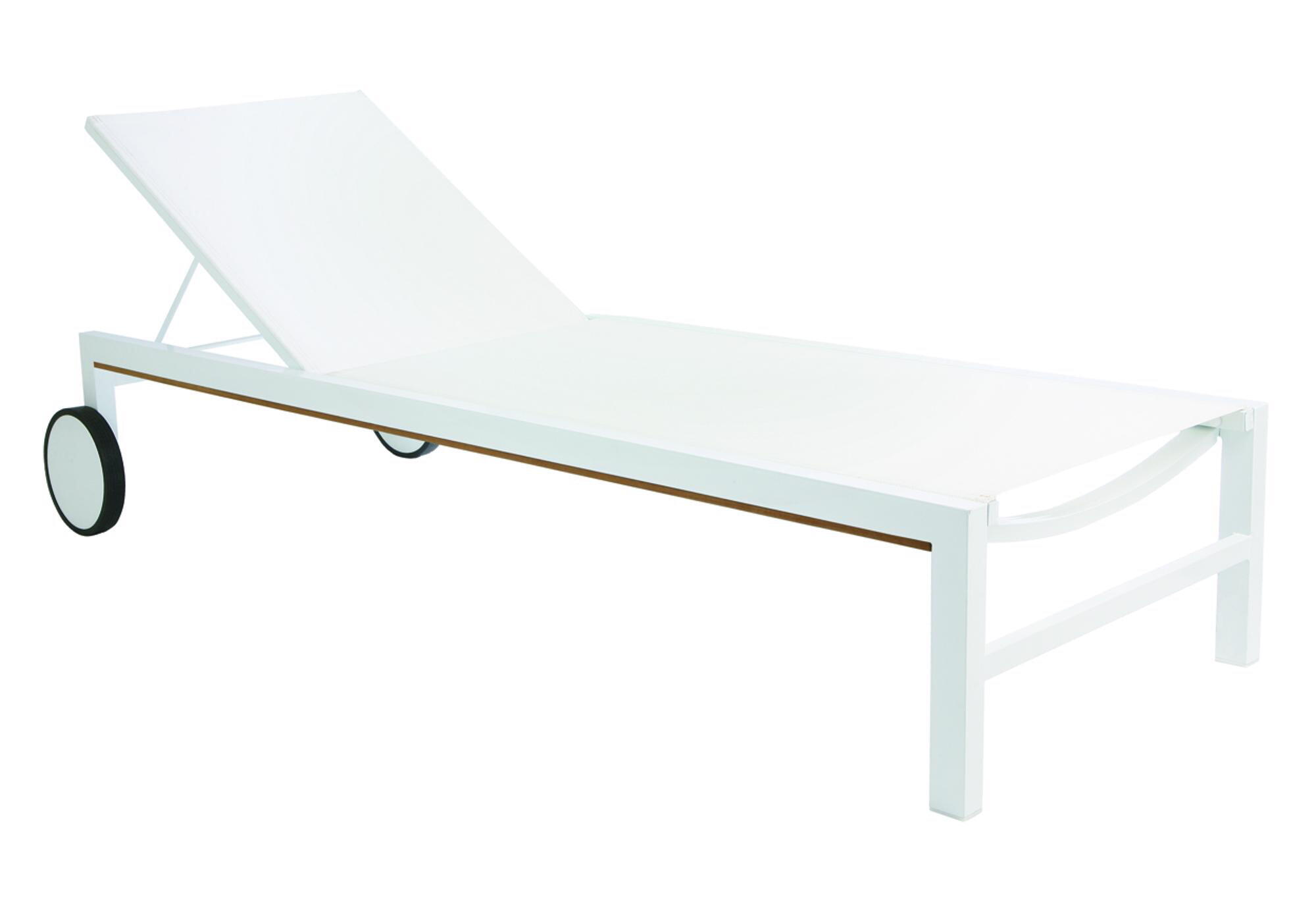 Tumbona de jardín shio de aluminio blanco 72x83x192 cm