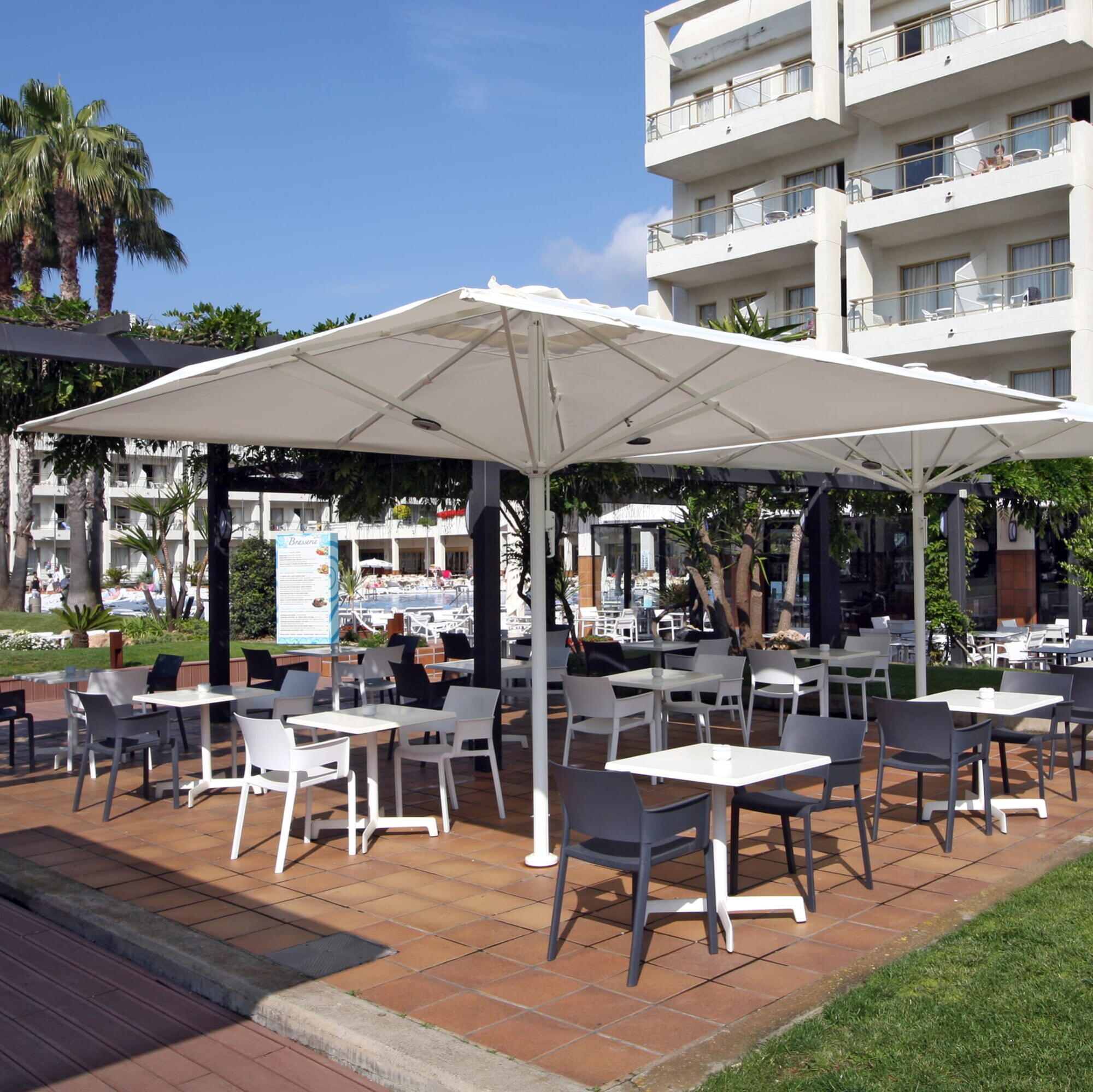 Parasol de mástil central cuadrado de aluminio RESOL A3 beige 200 cm - 2