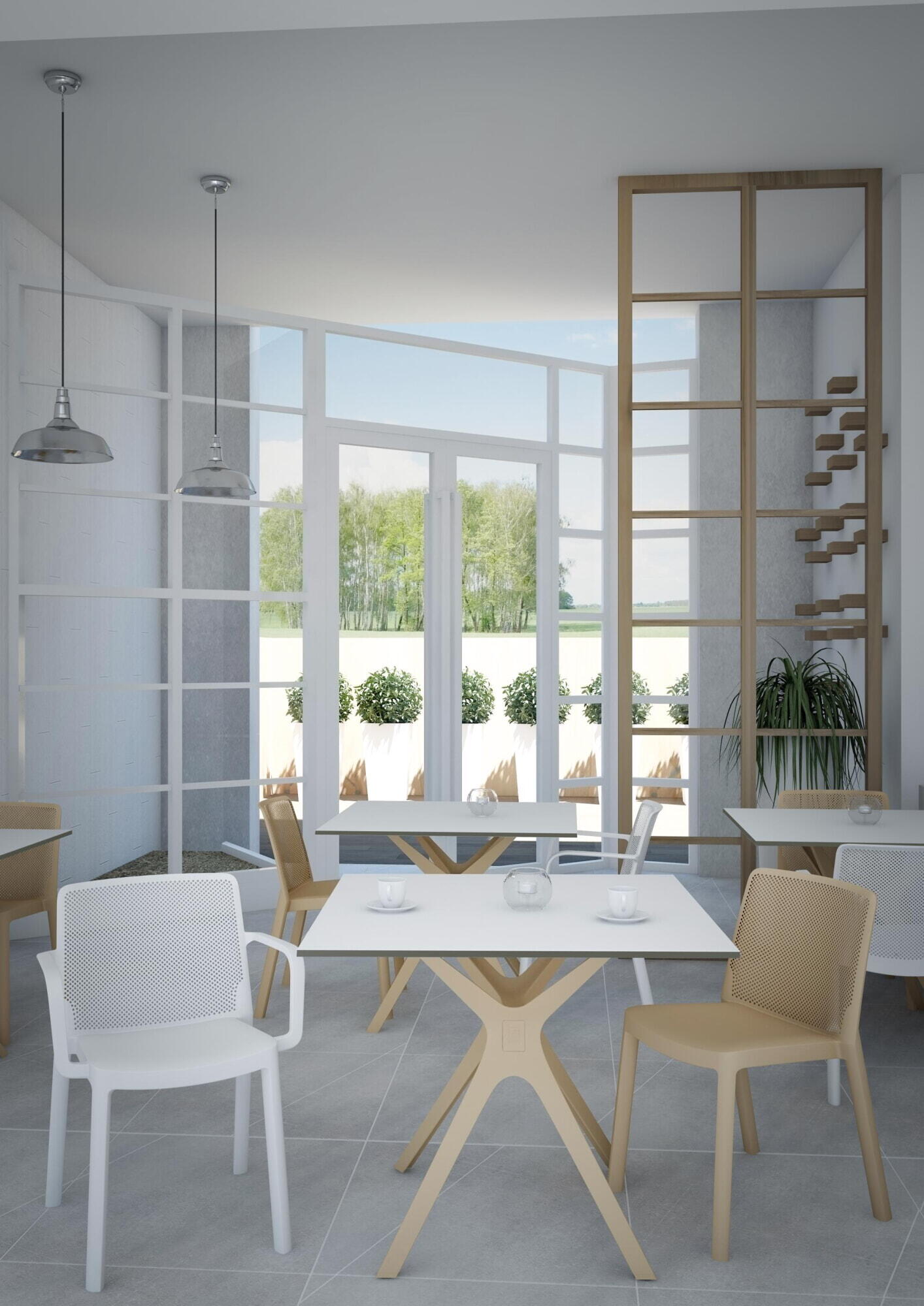 Silla de resina con brazos resol fresh color blanca - 7
