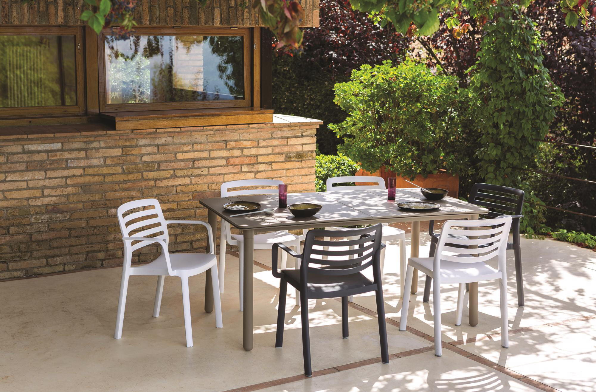 Mesa de resina NOA 160X90 CHOCOLATE/BRANCO - 5