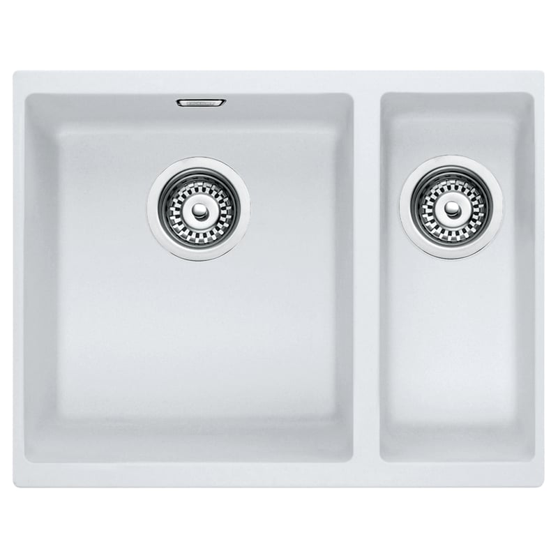 Zlewozmywak konglomeratowy Tectonite półtorakomorowy bez ociekacza prostokątny podwieszany biały SID 160-34-16