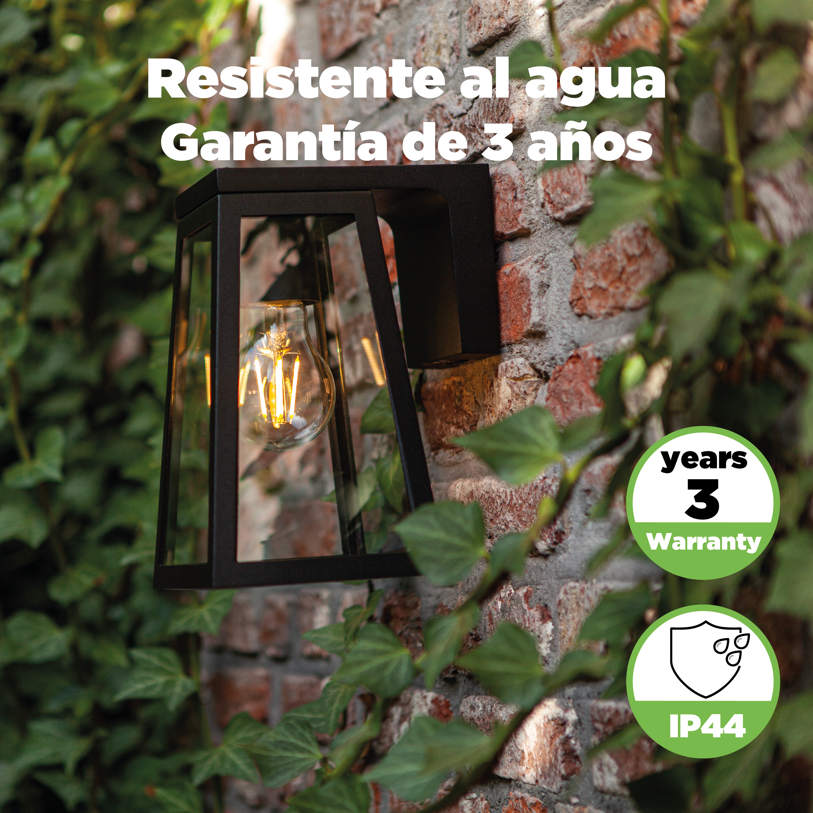 Aplique solar exterior luz LED 2700K luz cálida 200 lúmenes Fia LUTEC aluminio negro con detector de movimiento y sensor crepuscular IP44 10hrs aprox. con carga llena - 4