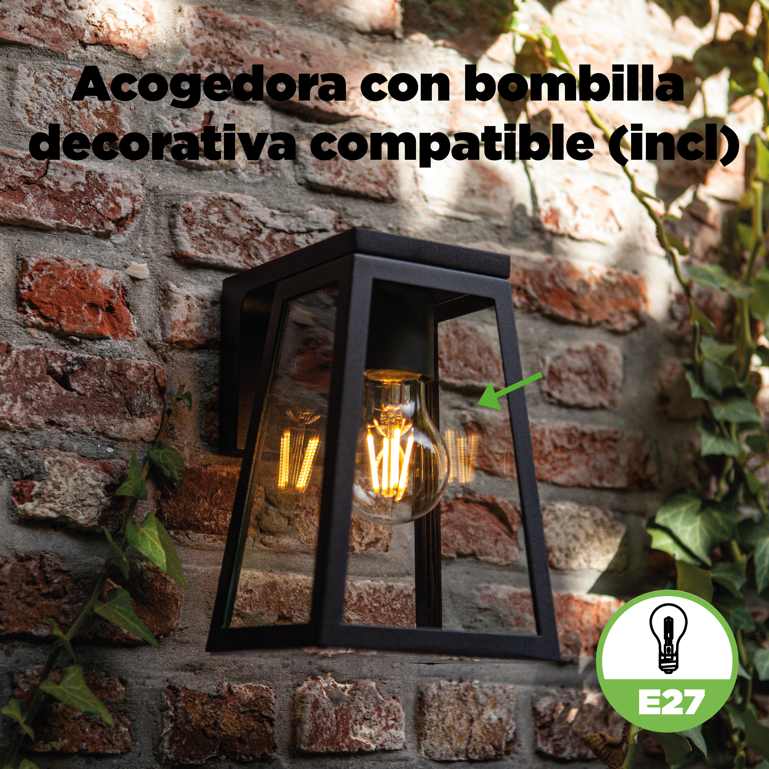 Aplique solar exterior luz LED 2700K luz cálida 200 lúmenes Fia LUTEC aluminio negro con detector de movimiento y sensor crepuscular IP44 10hrs aprox. con carga llena - 3