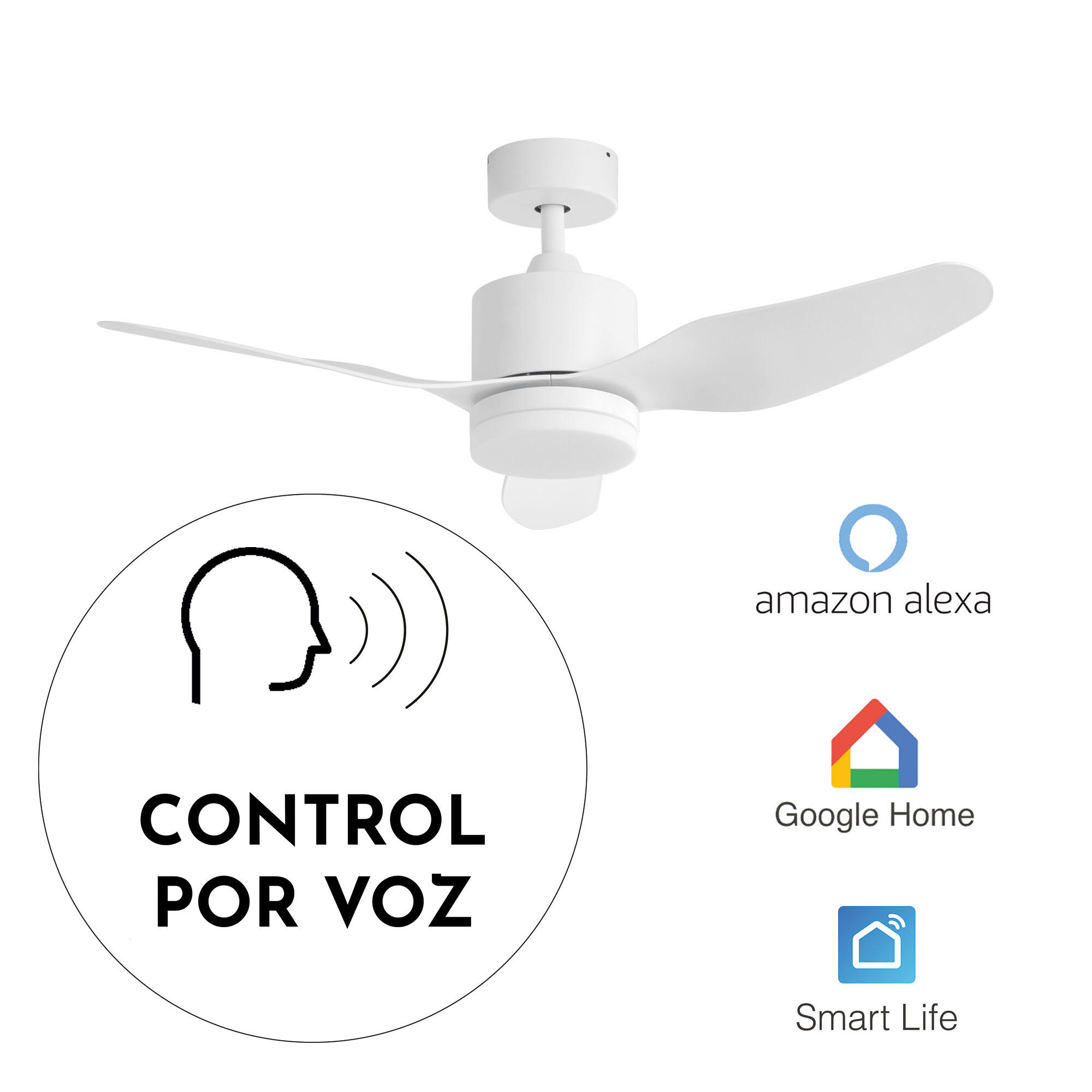 Ventilador de techo con luz silencioso DC Arte Confort Maui blanco 106 cm - 4