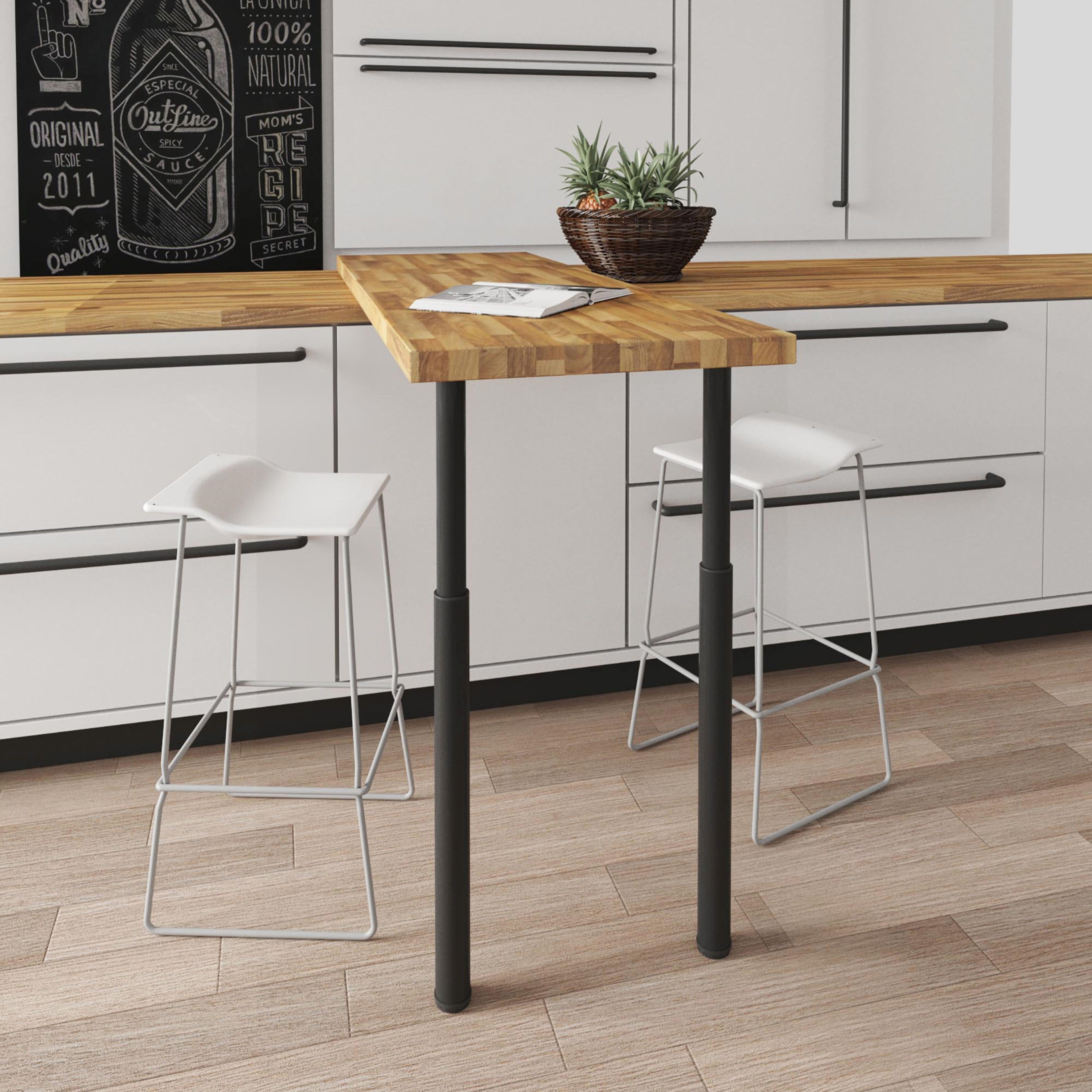 PATA MUEBLE METAL EXTENSIBLE REDONDA  710-1100MM NEGRA. 1UD - 4