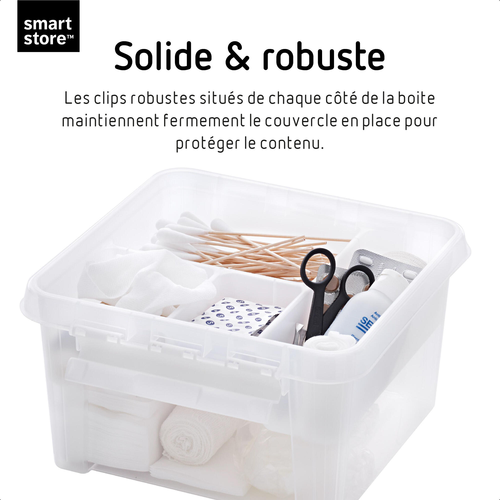 Boîte de rangement SMARTSTORE blanc, 7 L, H.17 x l.28 x P.28.0 cm - 3