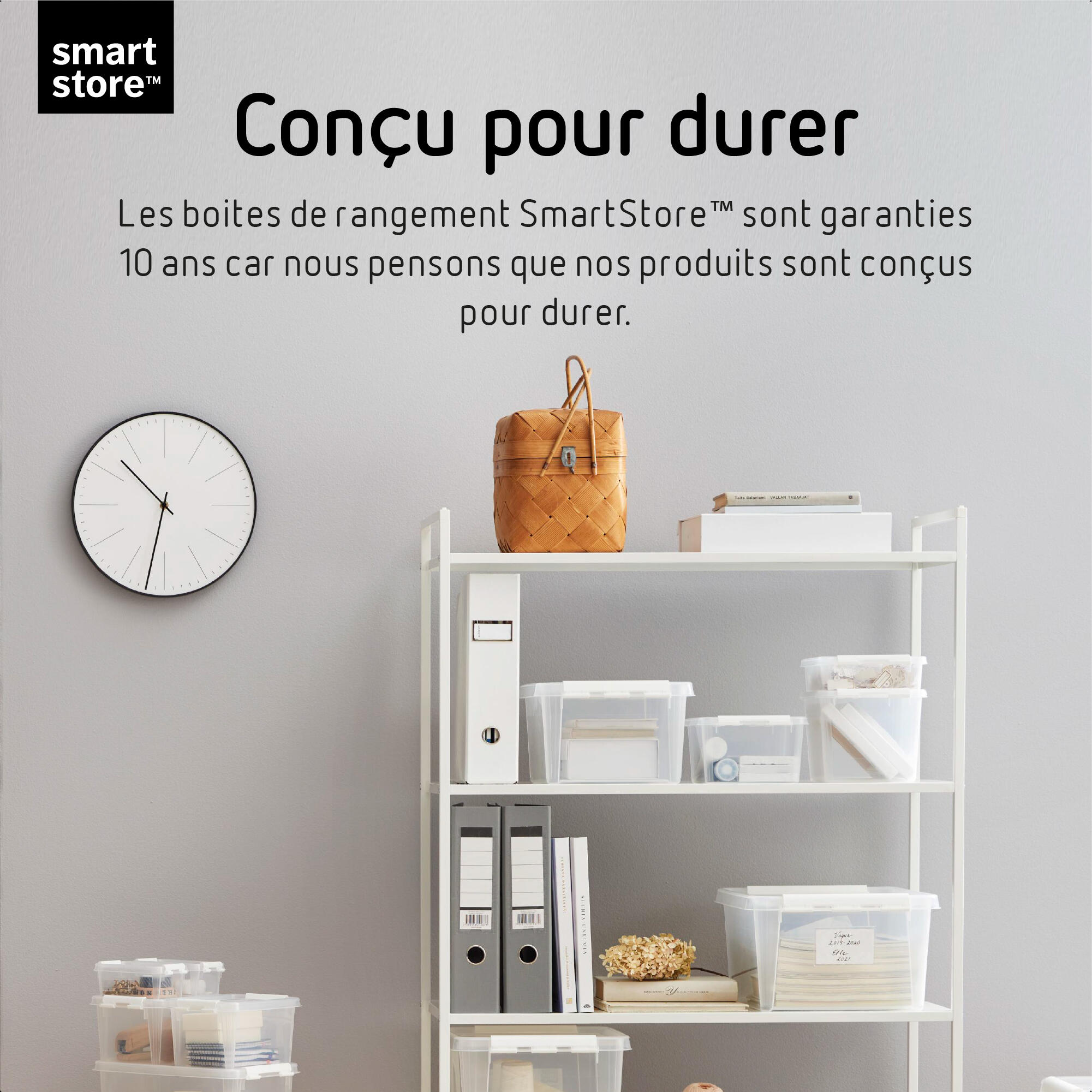 Boîte de rangement SMARTSTORE blanc, 7 L, H.17 x l.28 x P.28.0 cm - 4