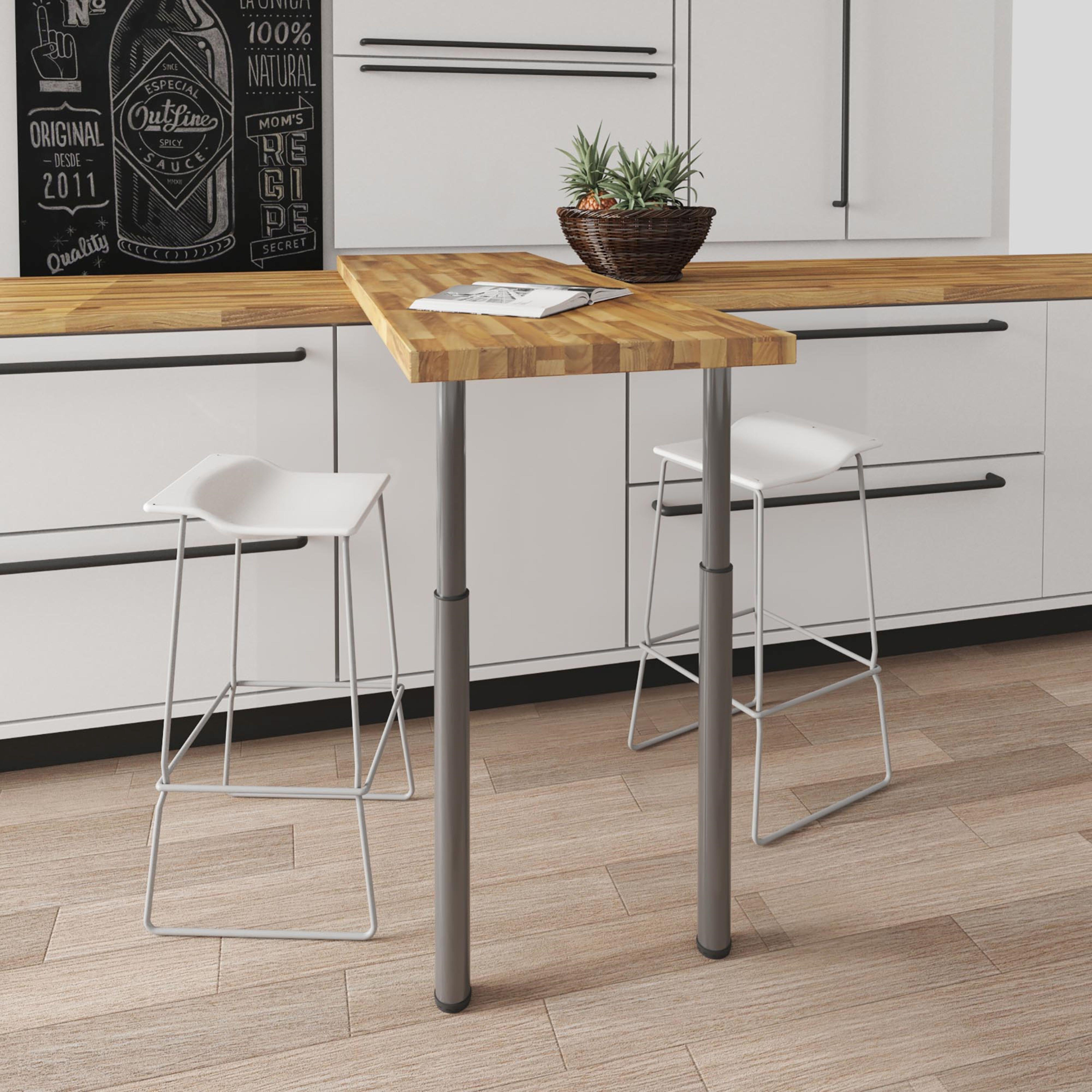 PATA MUEBLE METAL EXTENSIBLE REDONDA  710-1100MM GRIS. 1UD - 4