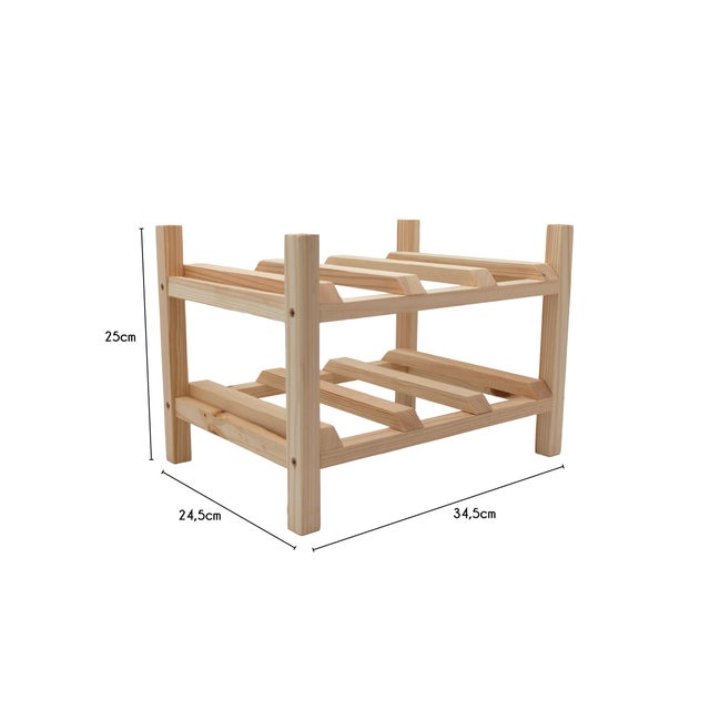 Range bouteille pin massif IKO 6 bouteilles