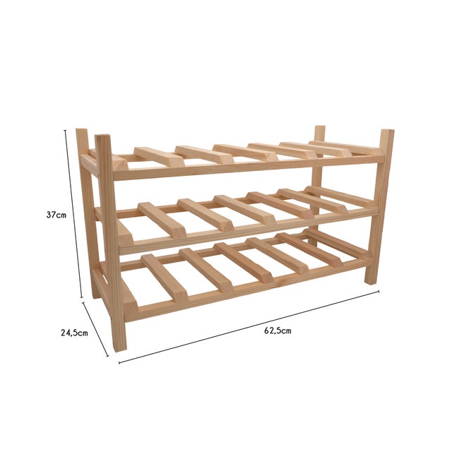 Range bouteille pin massif IKO 18 bouteilles