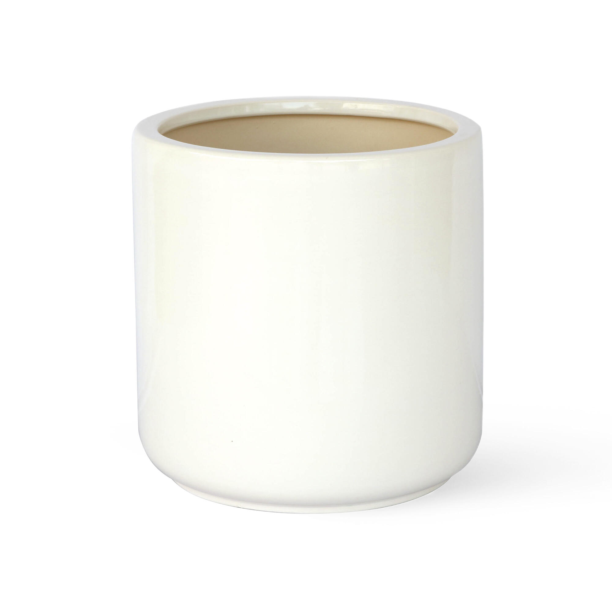 Maceta de cerámica red copo blanco de 28cm