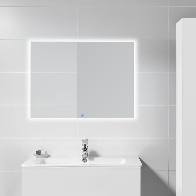 Espejo de baño con luz LED ambiente, Cronos gris/plata con sensor, táctil 120x80cm