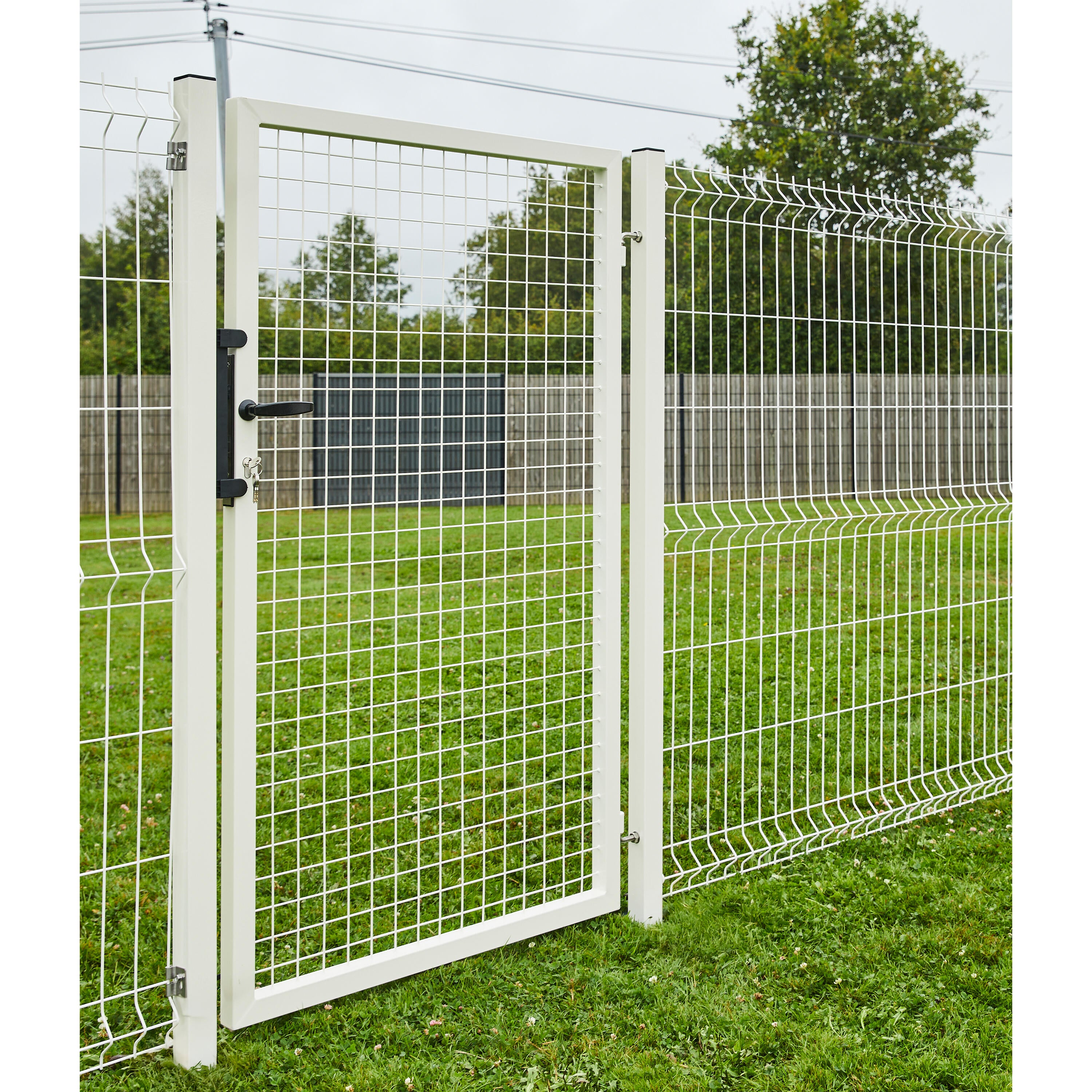 Portillon grillagé Garden+ blanc, l.100 x H.100 cm - 2