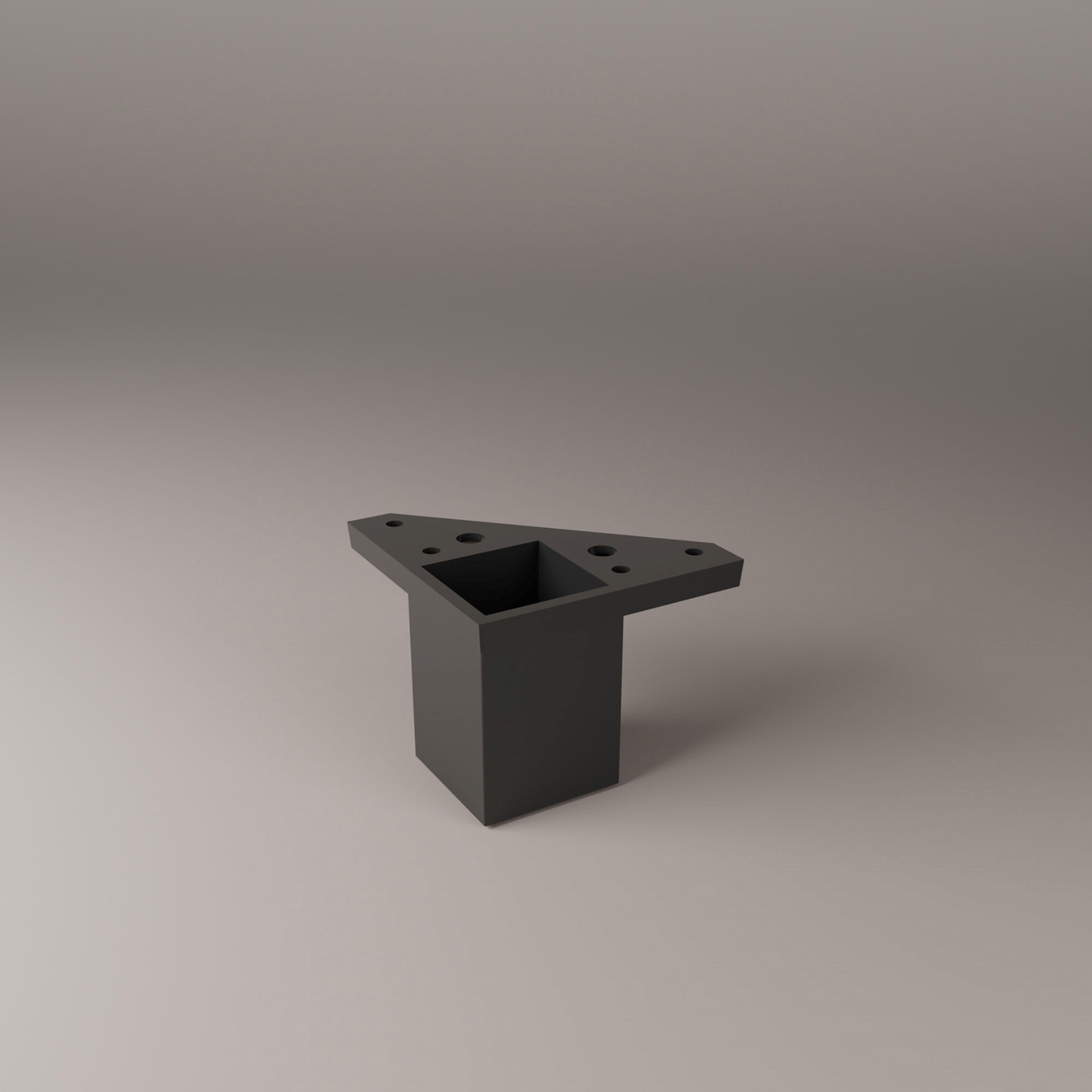 PATA MUEBLE EN PLASTICO ABS 40X40X60MM NEGRO - 2