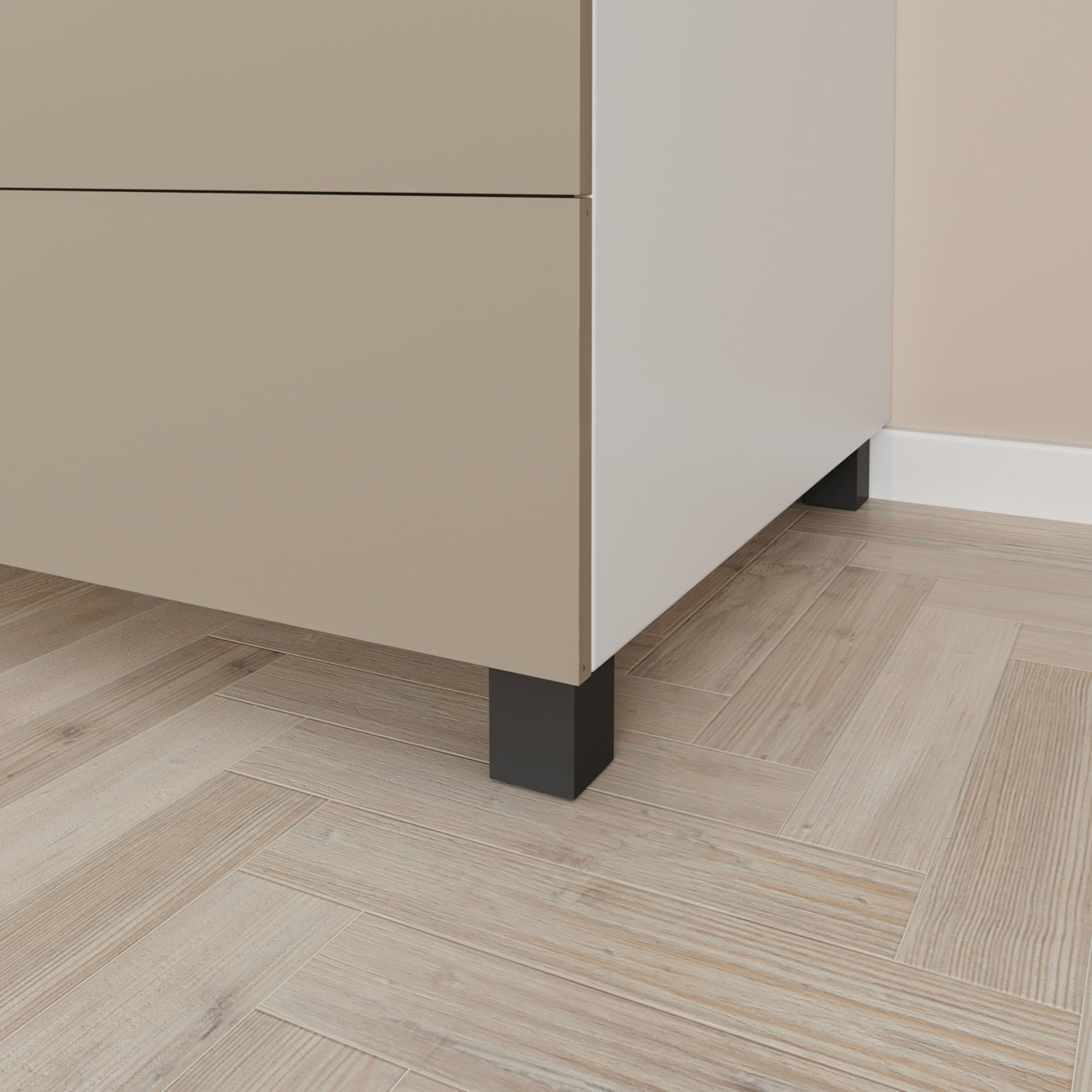 PATA MUEBLE EN PLASTICO ABS 40X40X60MM NEGRO - 3