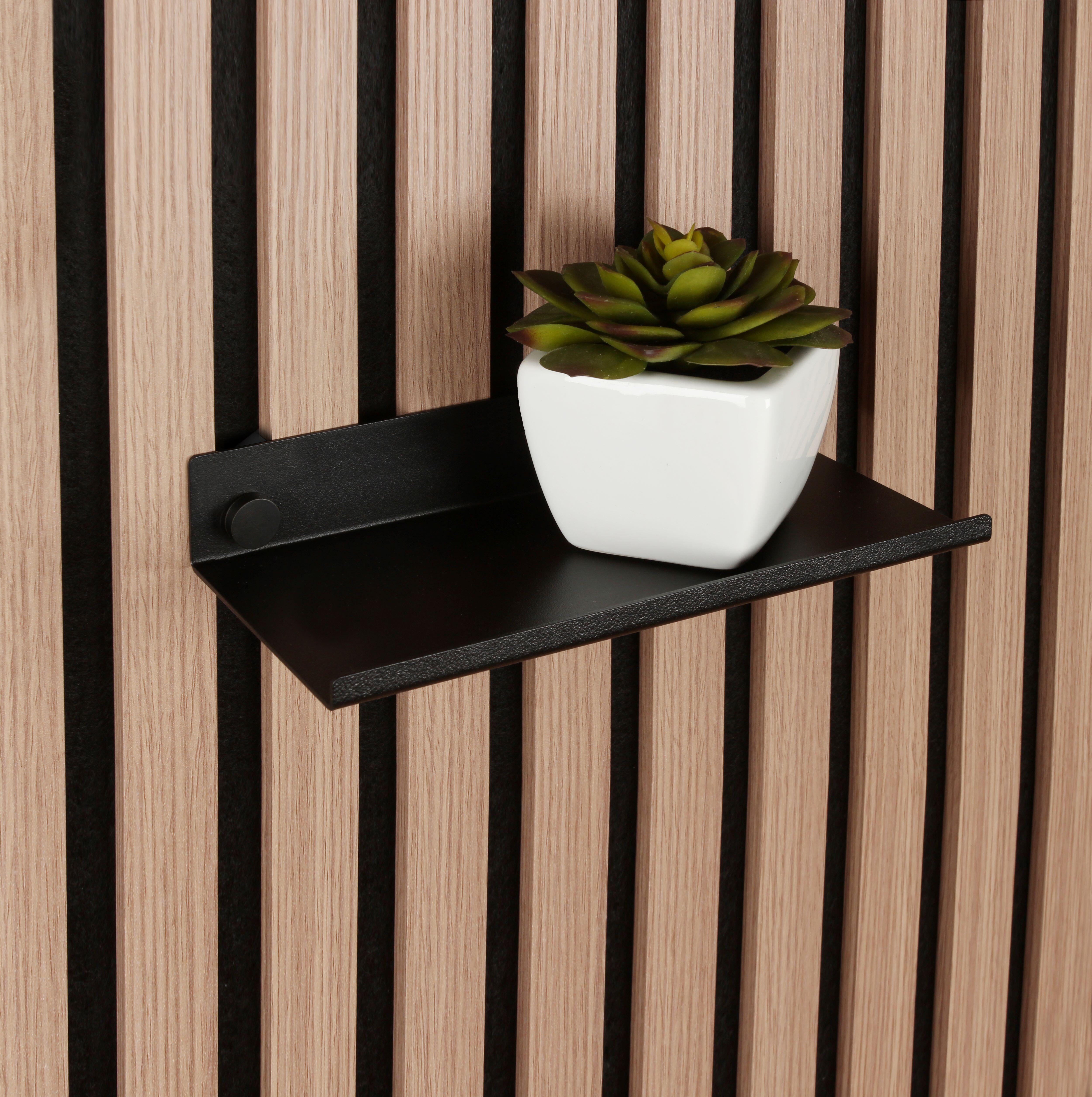 BALDA METÁLICA SENCILLA C8814 NEGRO 200X32X100MM - 3