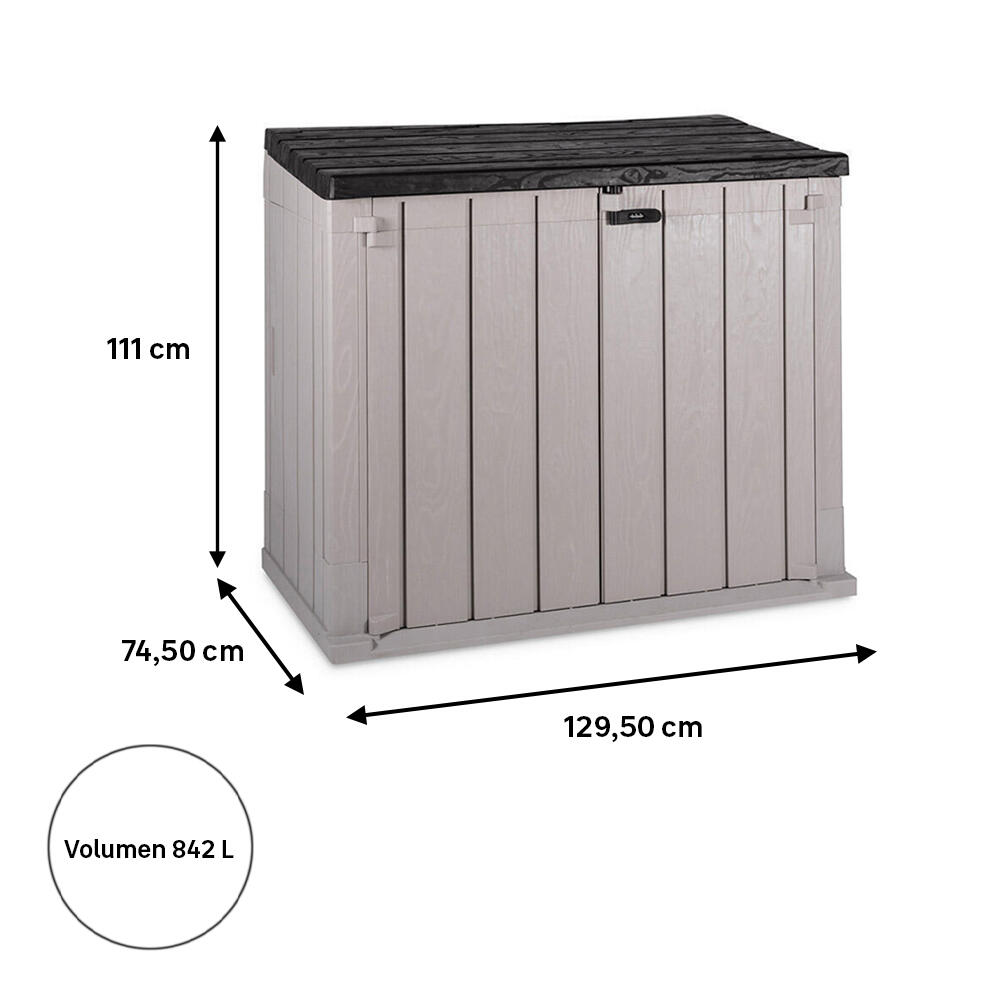 Arcón de resina para exterior TOOMAX STORA WAY 129.5 x 111 x 74.5 cm y capacidad de 842 L - 2