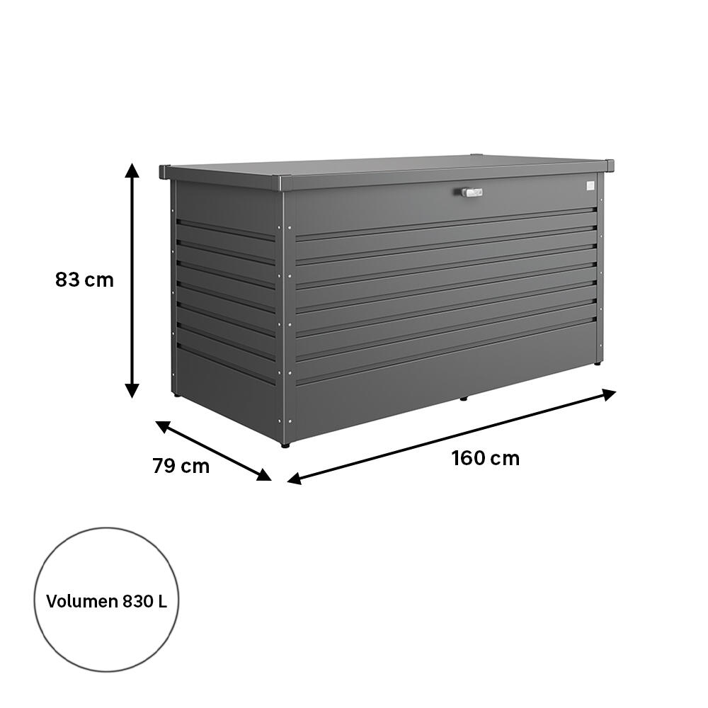 Arcón de metal para exterior BIOHORT 62060 160 x 83 x 79 cm y capacidad de 830 L - 2