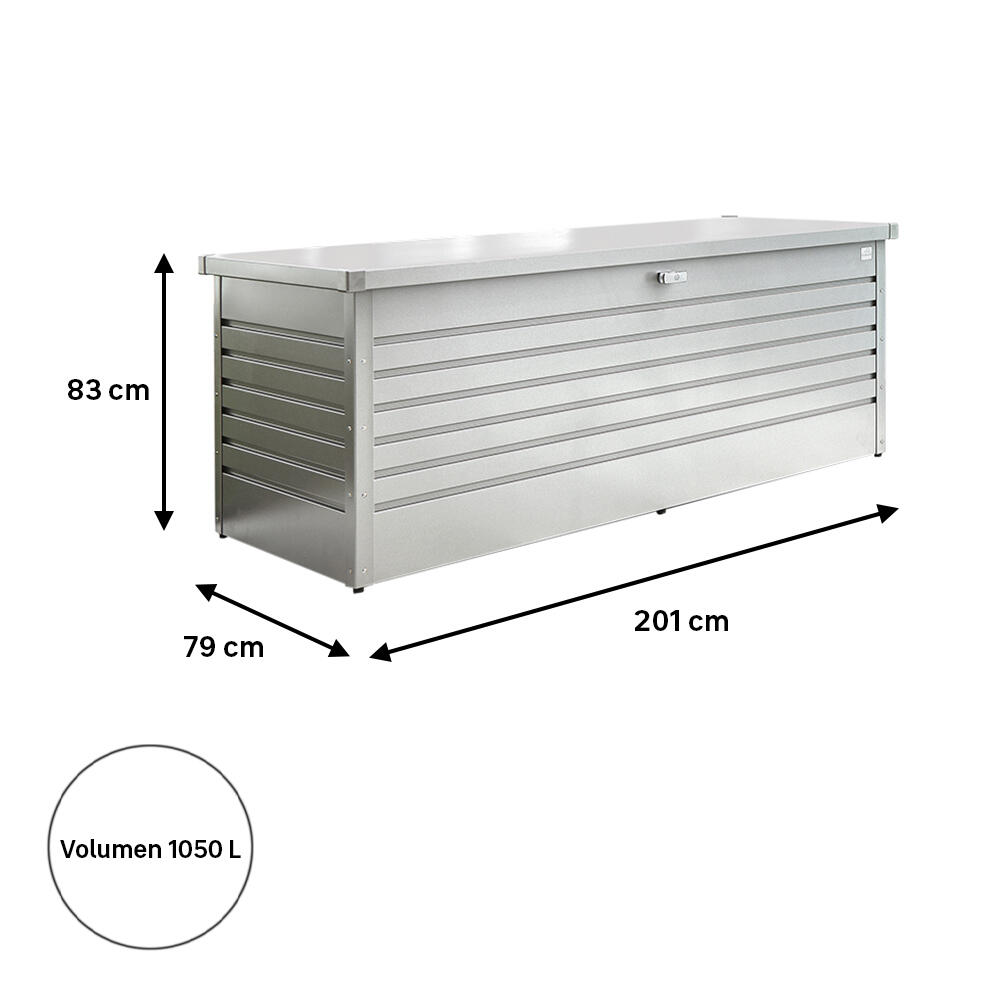 Arcón de acero ocio 200 plata metálica
