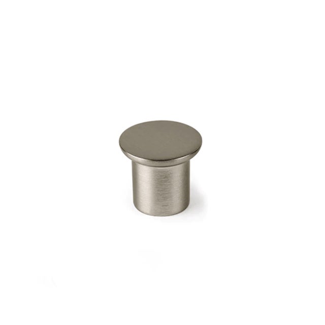Pomo redondo tirador de mueble metálico níquel satinado mod.2423 Ø25mm