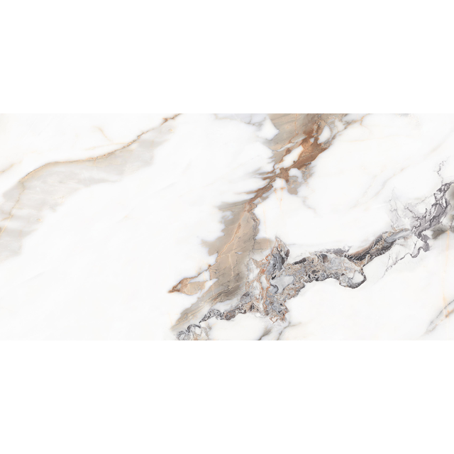 Panele ścienne winylowe 120x60 cm Artens Soul Gold GL biało żółty marmur błyszczący