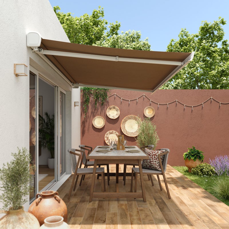 Markiza z wysuwanym ramieniem z napędem 4x3 m brązowa Zefir II NATERIAL