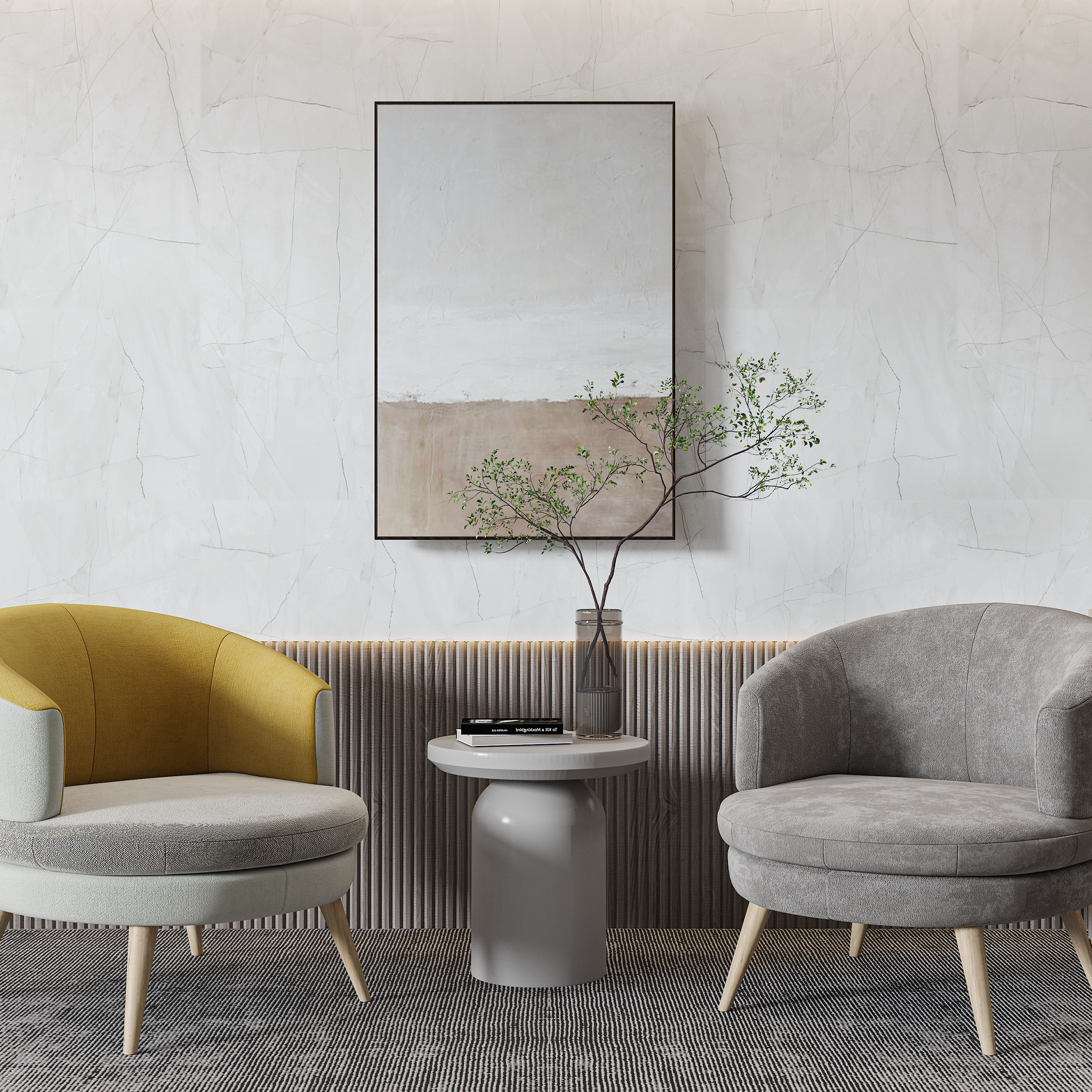 Panele ścienne winylowe 120x60 cm Artens Valencia White biały marmur - 2