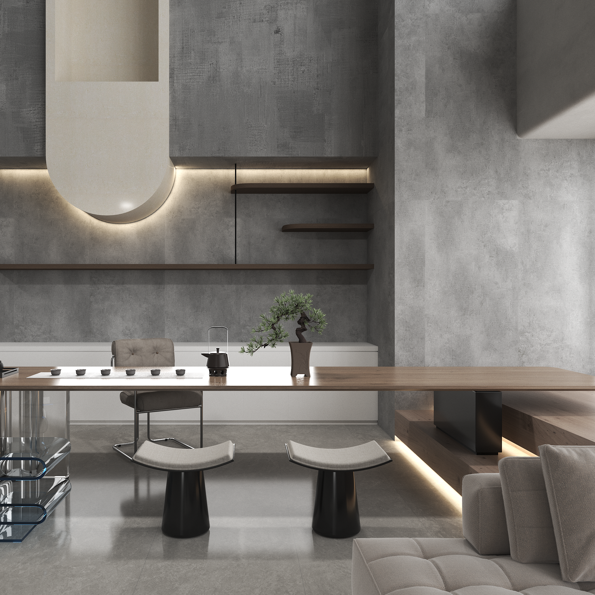 Panele ścienne winylowe 120x60 cm Noble Concrete szary beton - 2