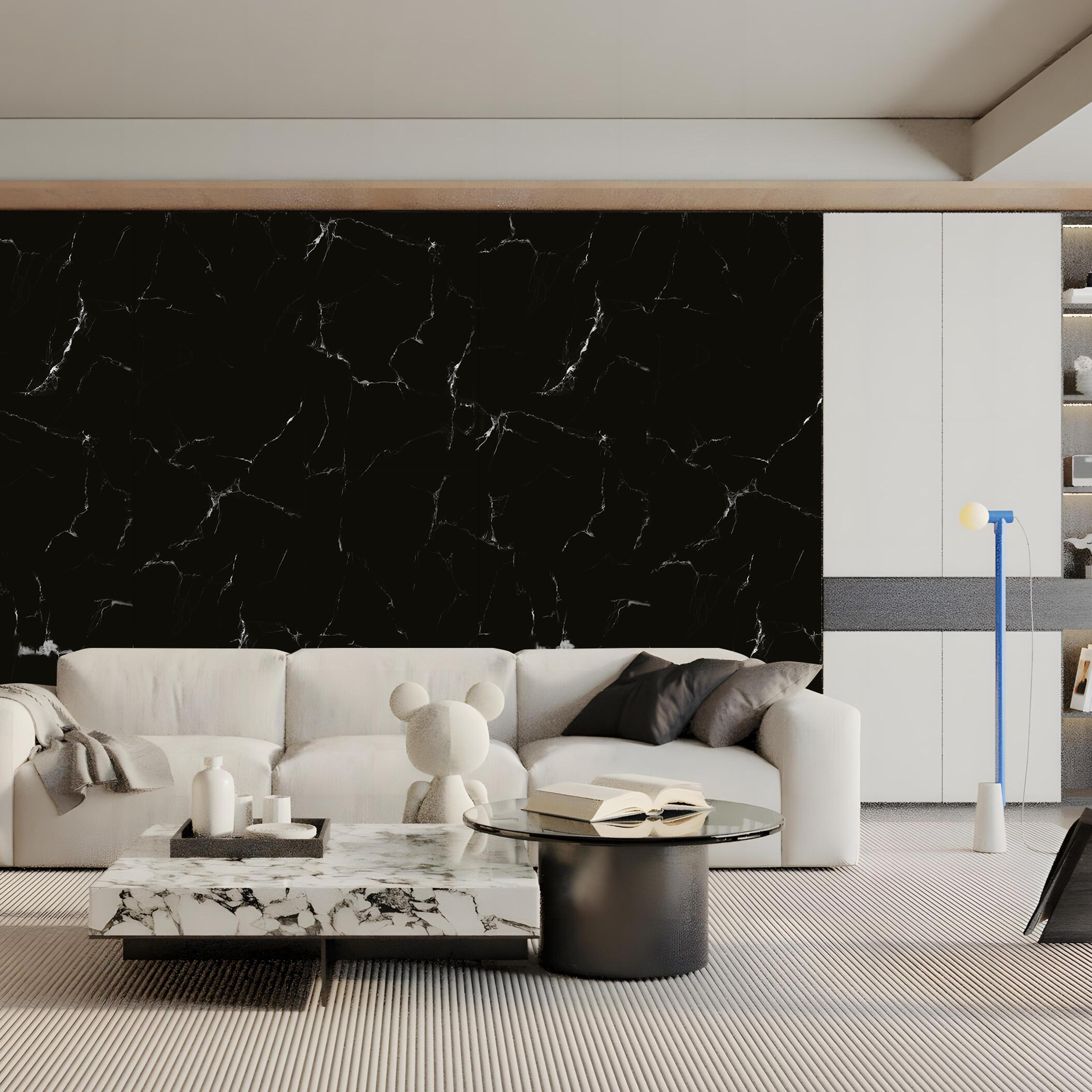 Panele ścienne winylowe 120x60 cm Nero Gloss błyszczący czarny marmur - 2