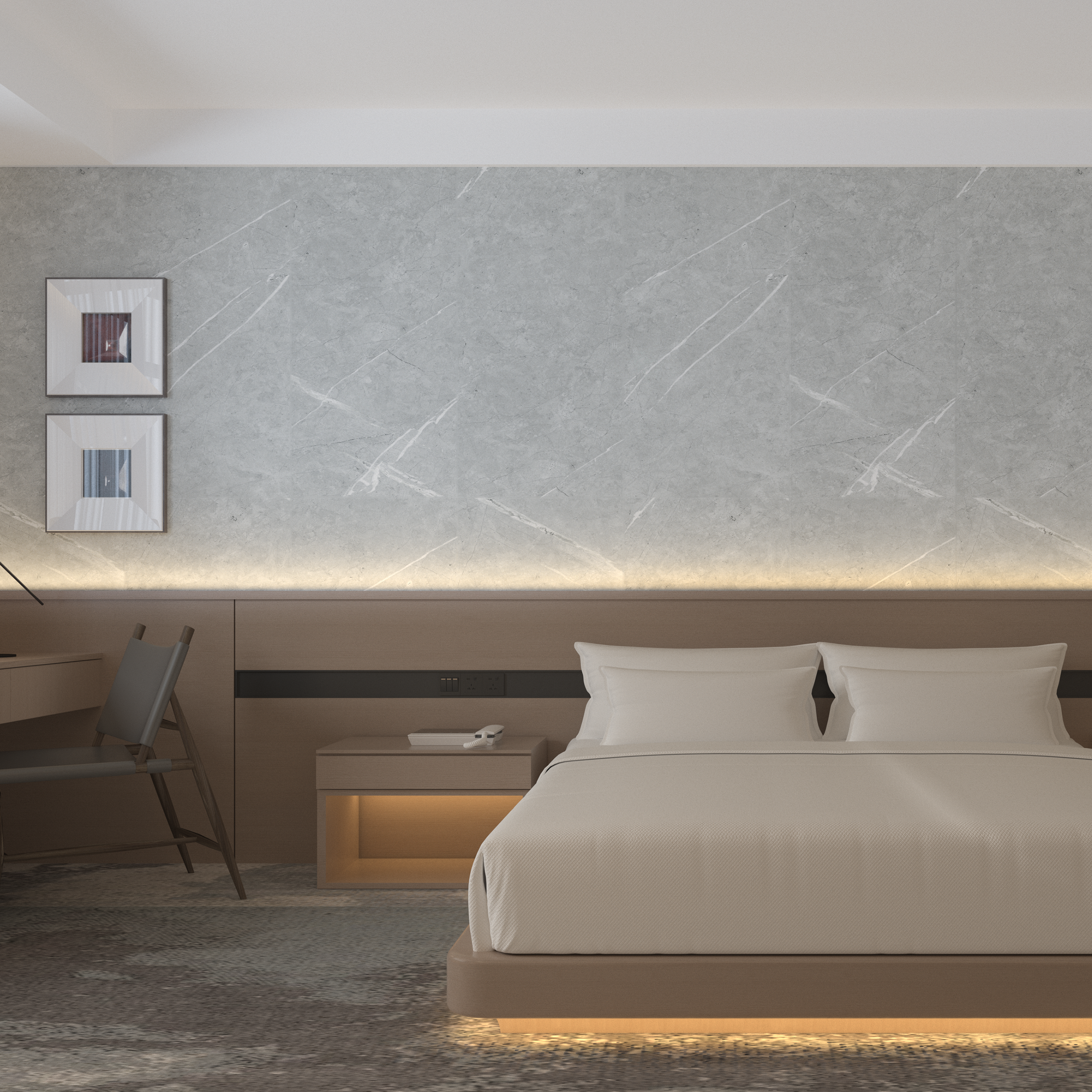 Panele ścienne winylowe 120x60 cm Artens Beige Marble beżowy marmur - 2