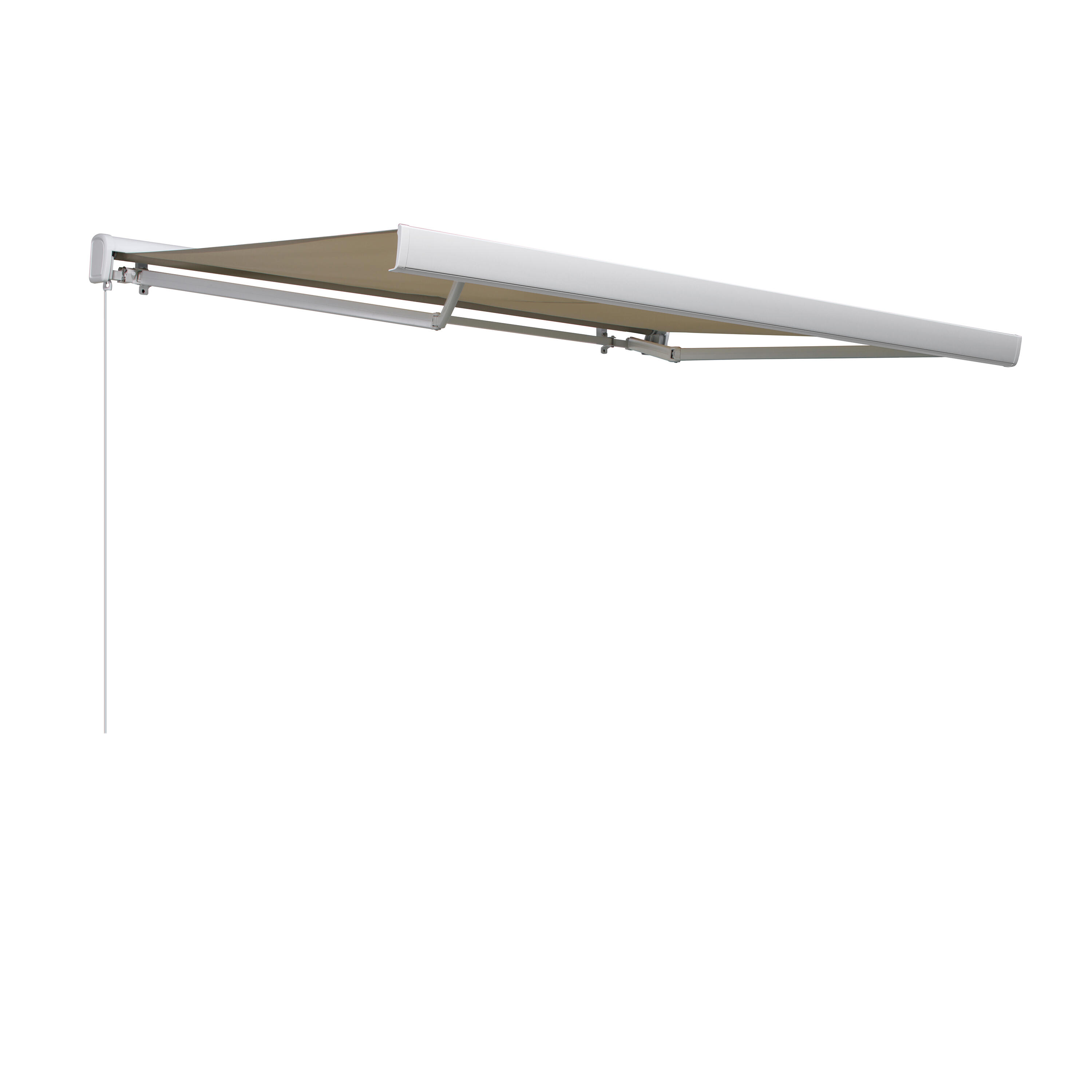 Toldo brazo extensible 3.95x3m para terraza Zefir II motorizado con mando cofre blanco tela poliéster beige - 8