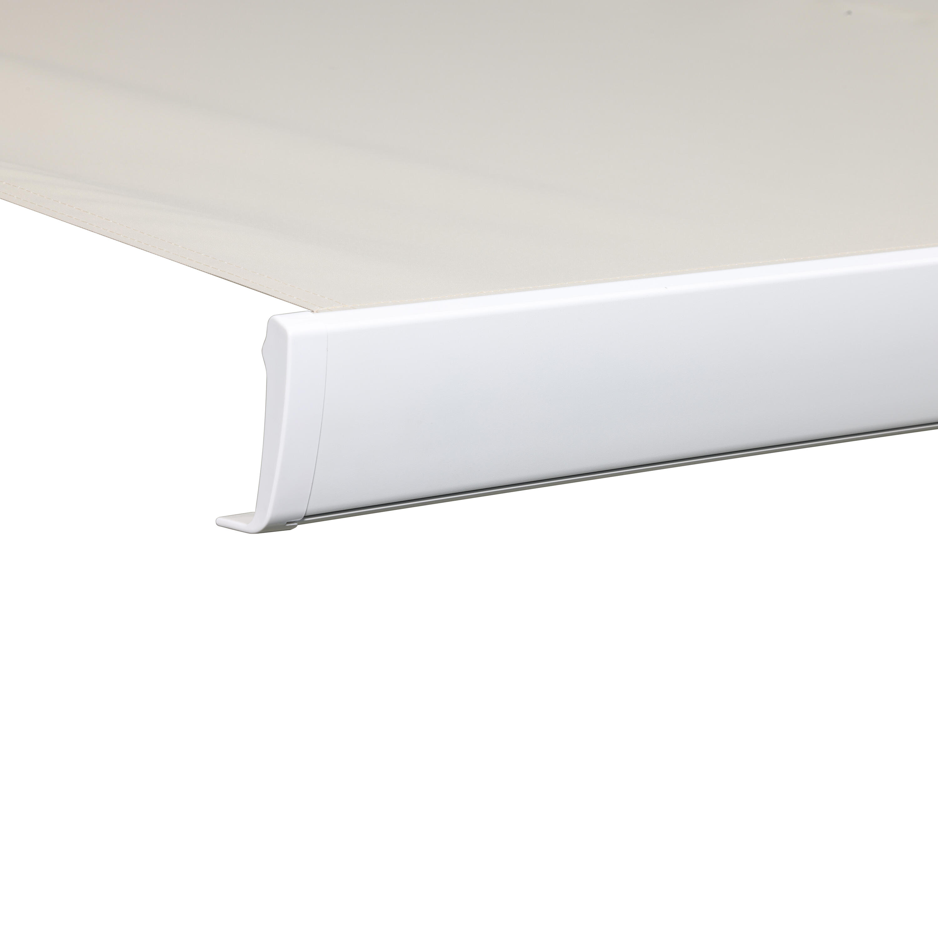 Toldo brazo extensible 3.95x3m para terraza Zefir II motorizado con mando cofre blanco tela poliéster beige - 7