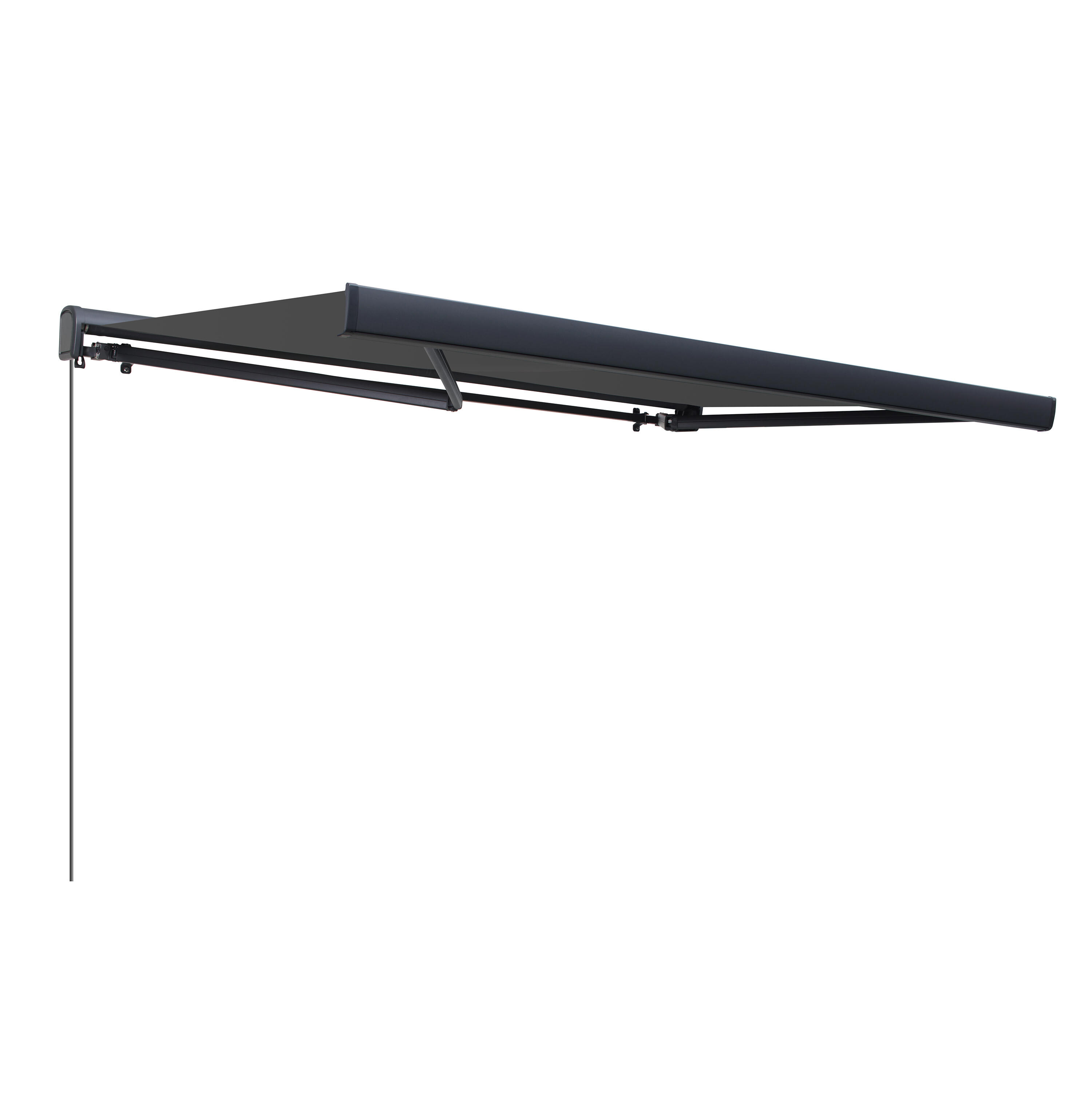Toldo brazo extensible 2.95x2.5m para terraza Zefir II motorizado con mando cofre gris tela poliéster gris Naterial - 10