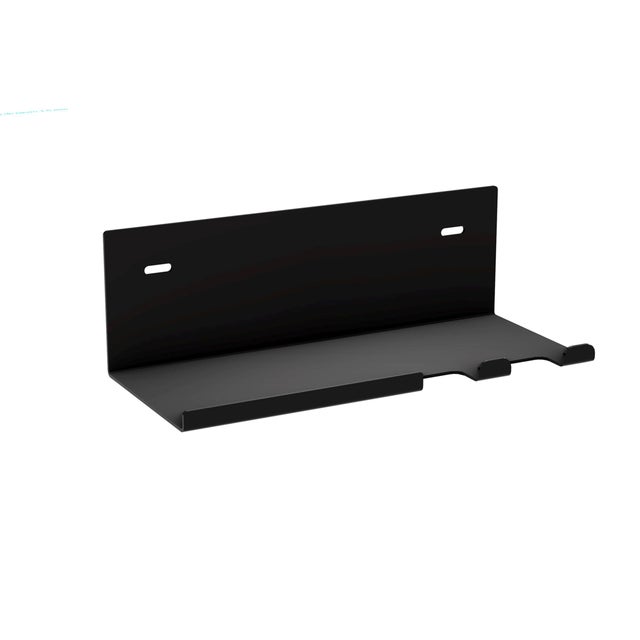 BALDA METÁLICA CON 2 COLGADORES C8817 NEGR0 215X70X90MM  