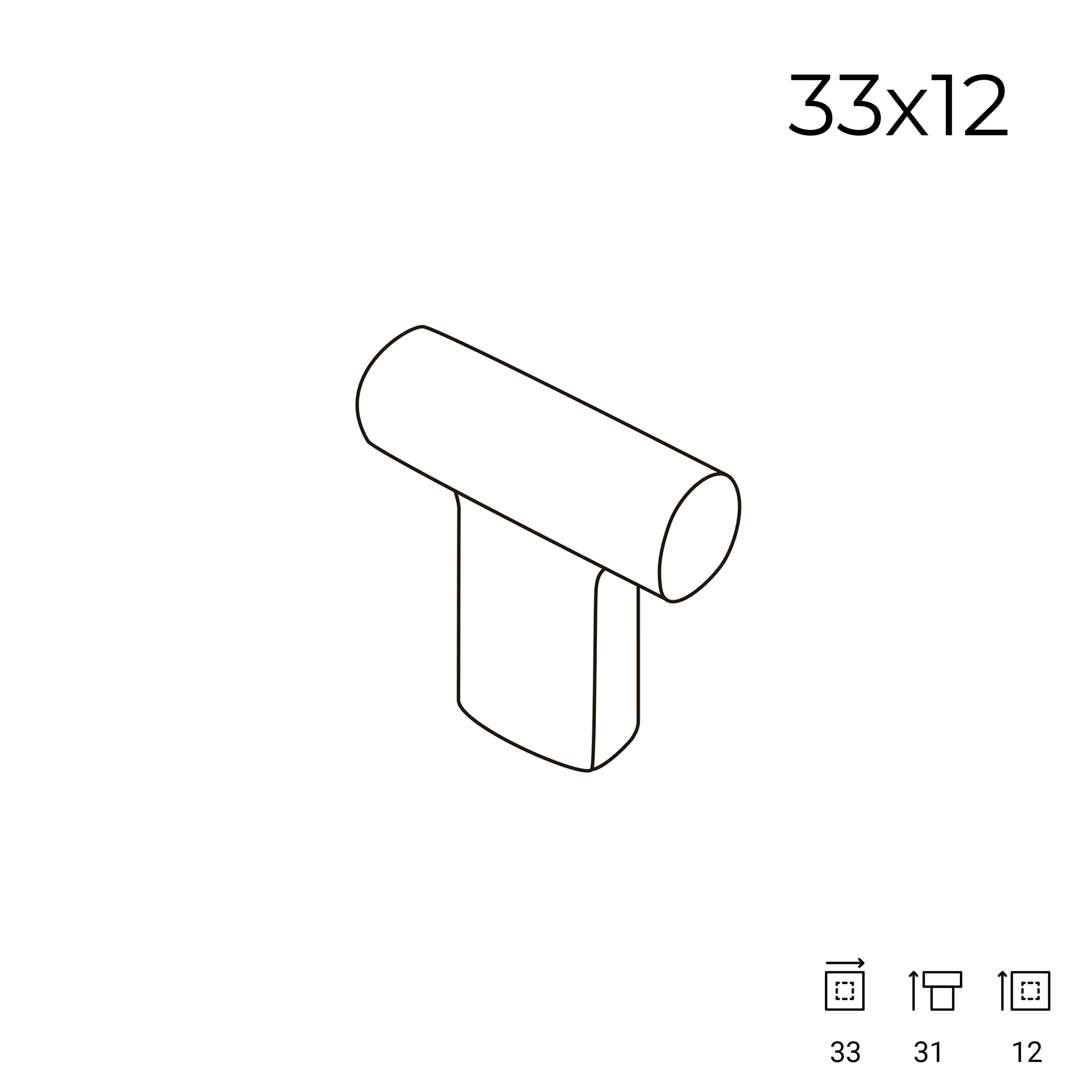 POMO METALICO FORMA T NEGRO MATE MOD 777 - 4