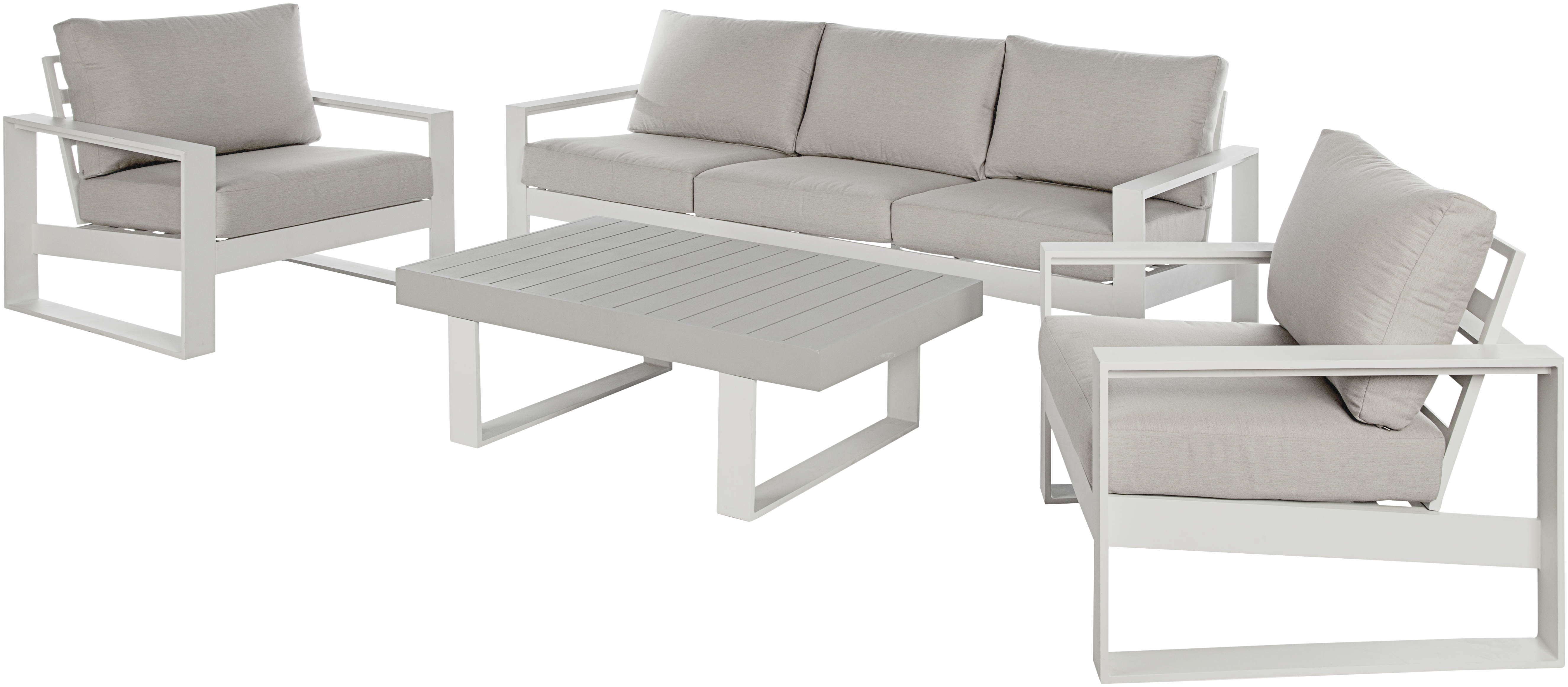 2 Cadeirões de jardim alumínio branco Las Vegas Naterial - 16