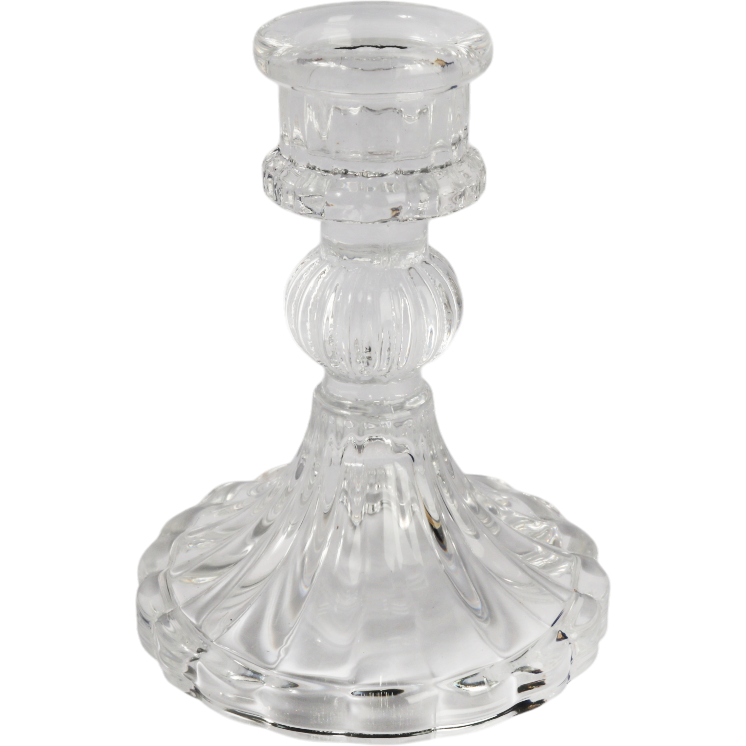 Świecznik na świecę stołową Klasyczny wys. 10 cm transparentny